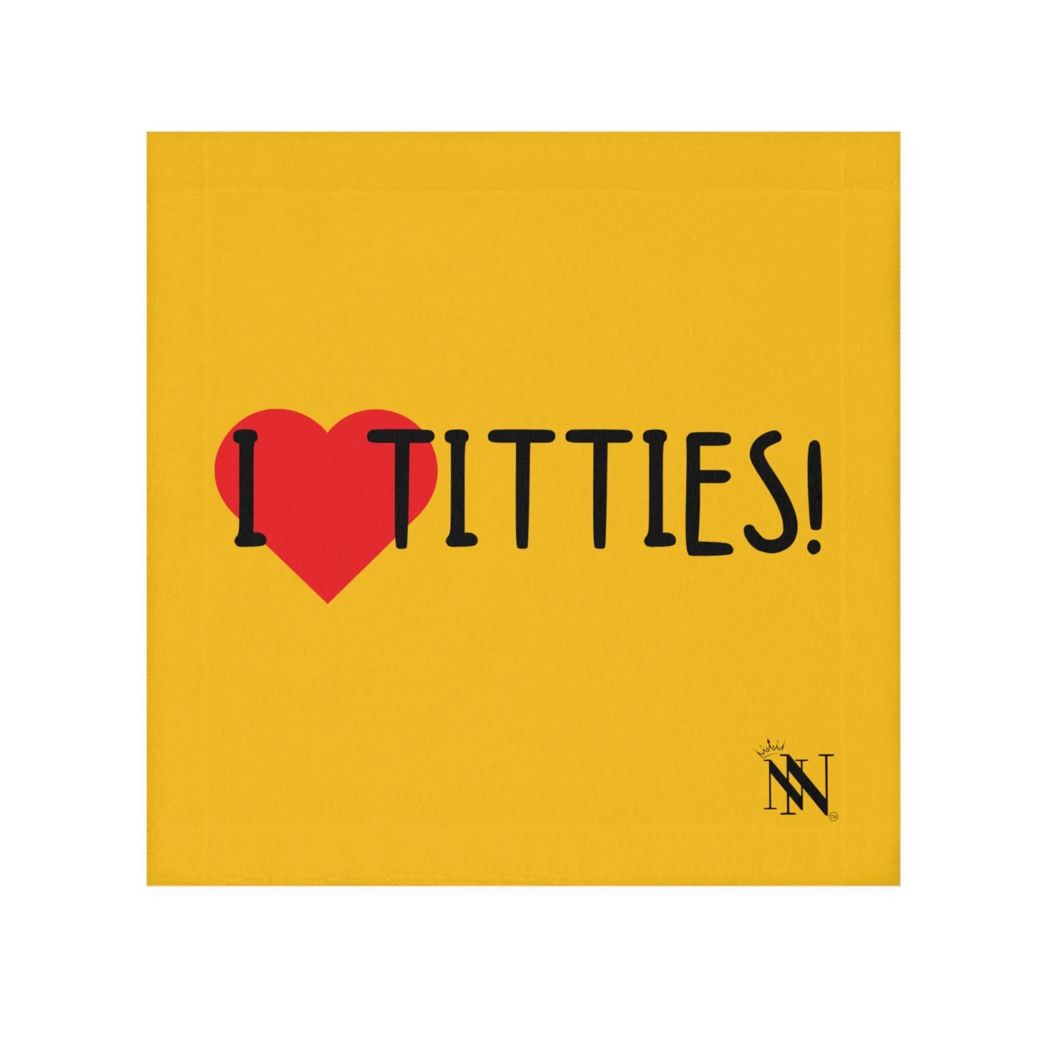 I Love Titties! Yellow | Mix & Match Fun-Flirty Lovers’ Towels