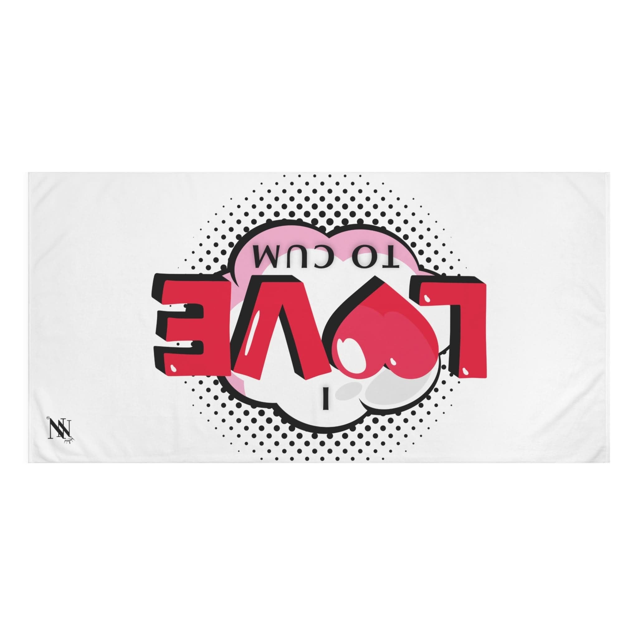 I Love To Cum Fun XL Cum Towel | Big Bold & Sexy Stylish