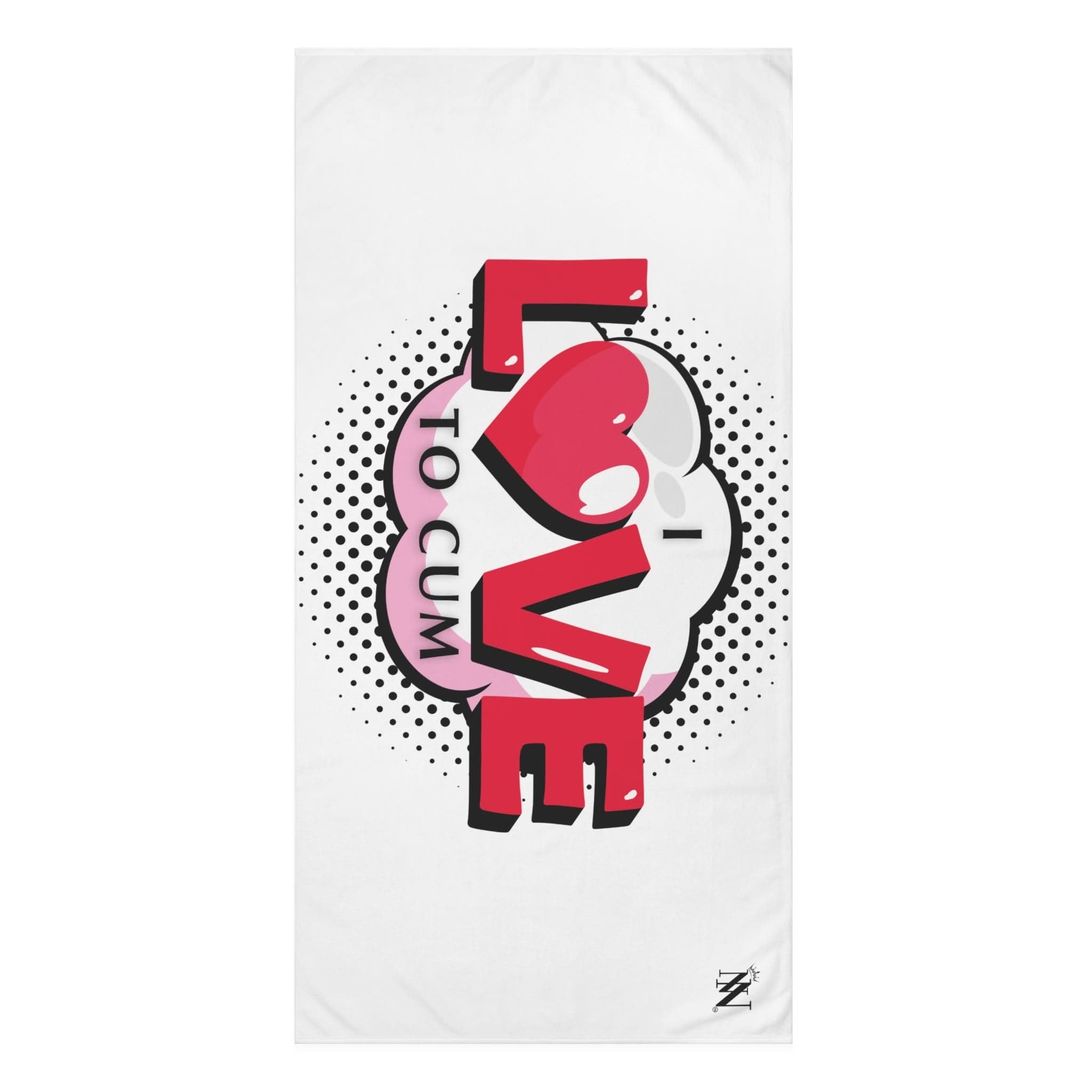 I Love To Cum Fun XL Cum Towel | Big Bold & Sexy Stylish