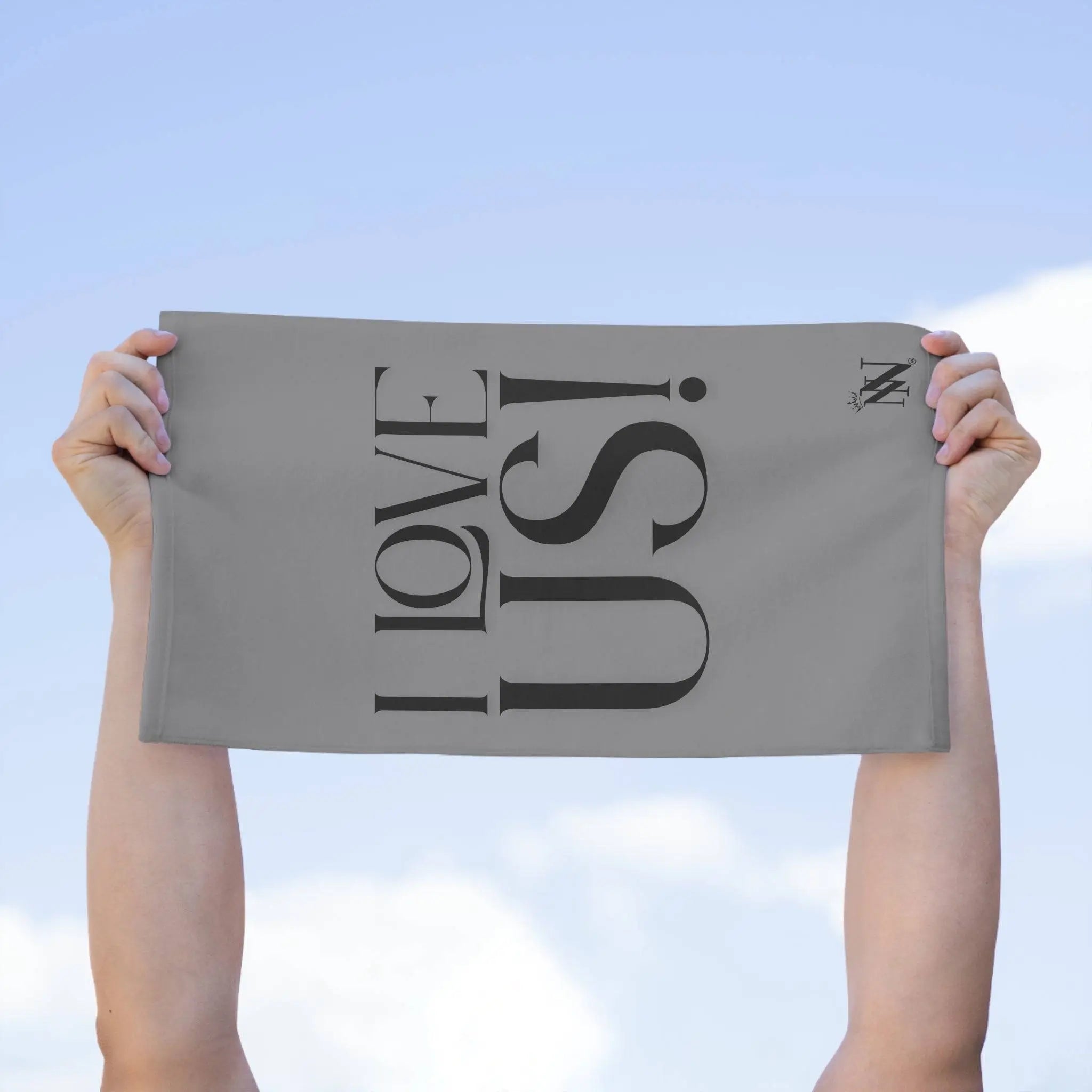 I Love Us! Grey Mix & Match Soft Sex Towels | Naughty Lovers’ Gifts