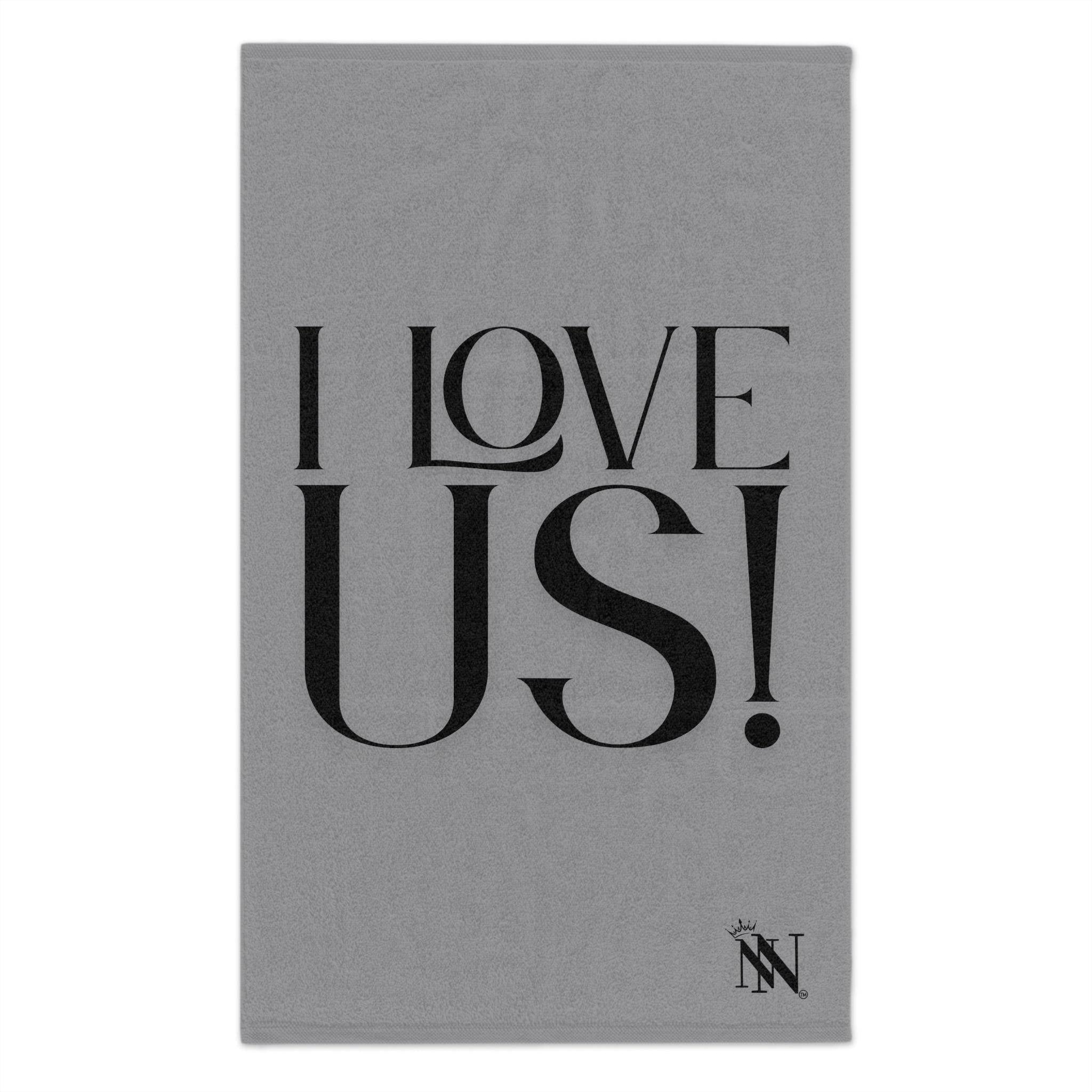 I Love Us! Grey Mix & Match Soft Sex Towels | Naughty Lovers’ Gifts