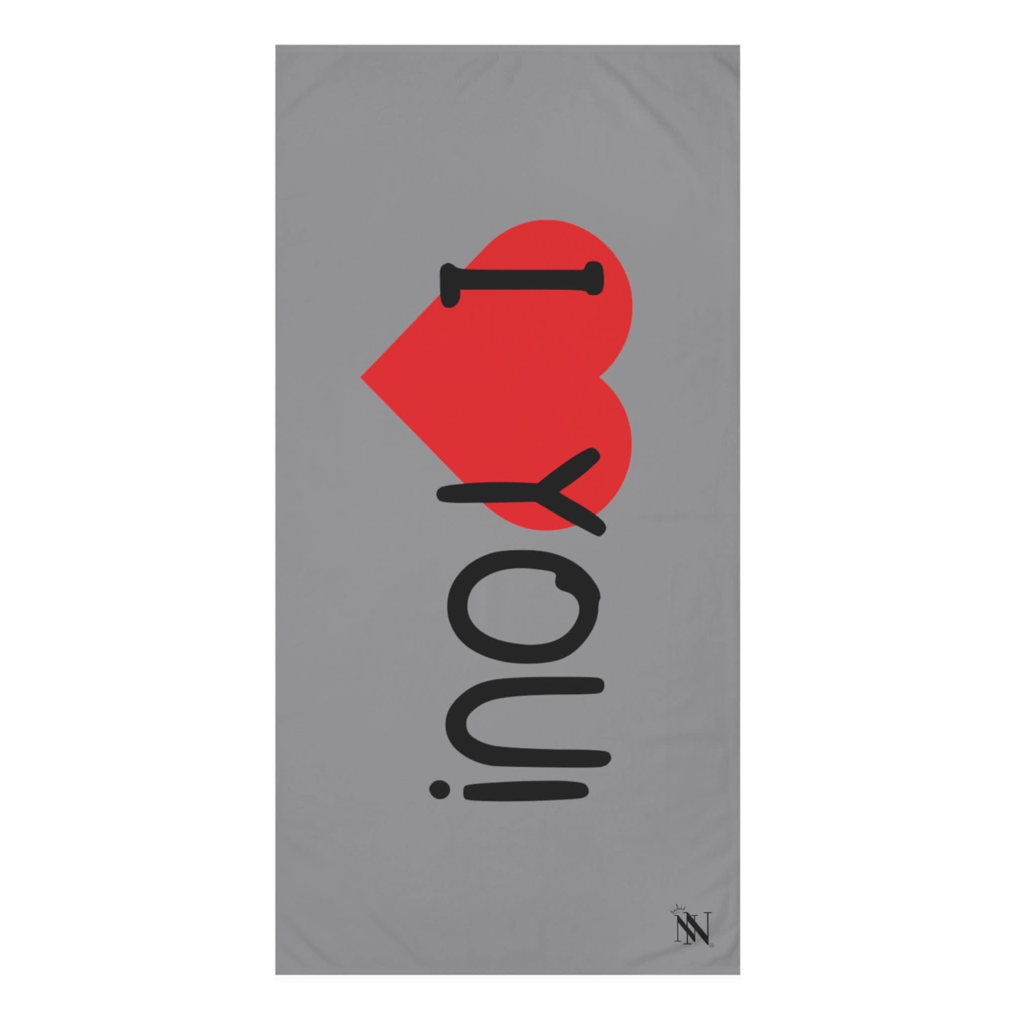 I Love You! Grey | Mix & Match XL Fun-Flirty Lovers’ Towels