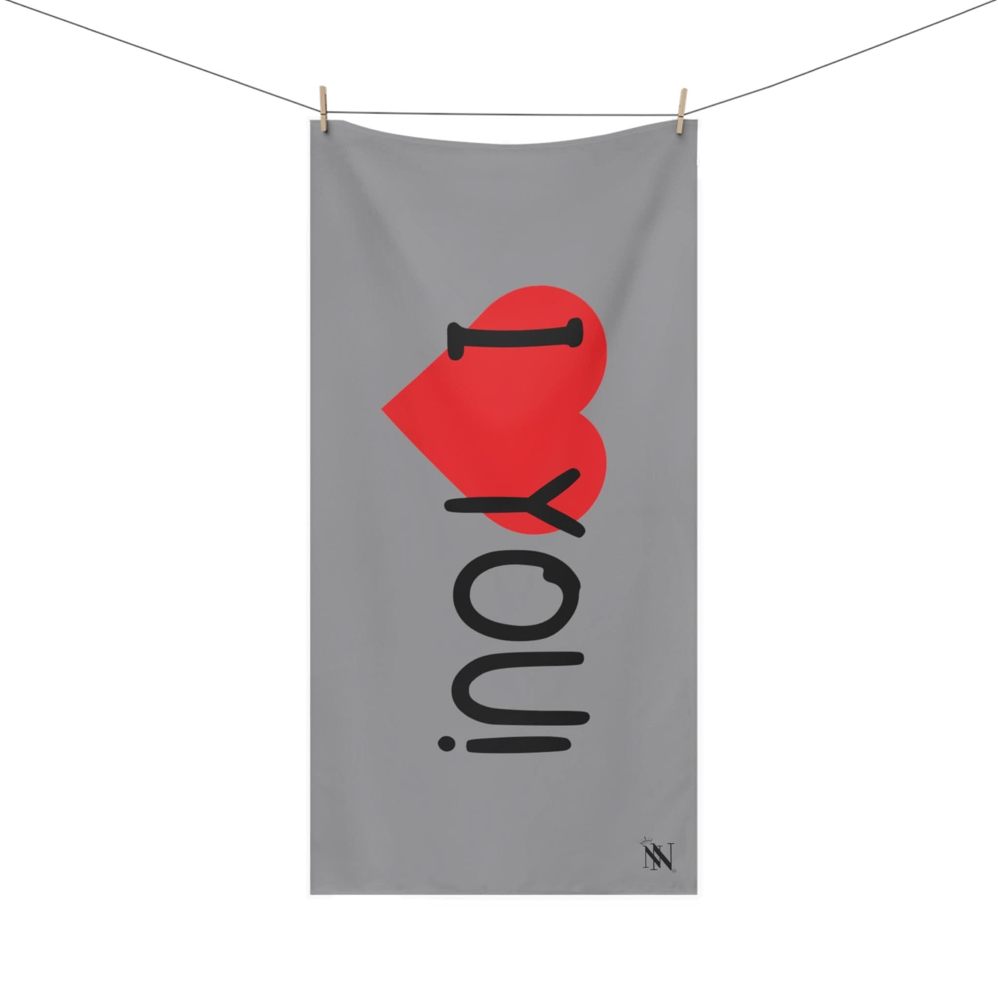 I Love You! Grey | Mix & Match XL Fun-Flirty Lovers’ Towels