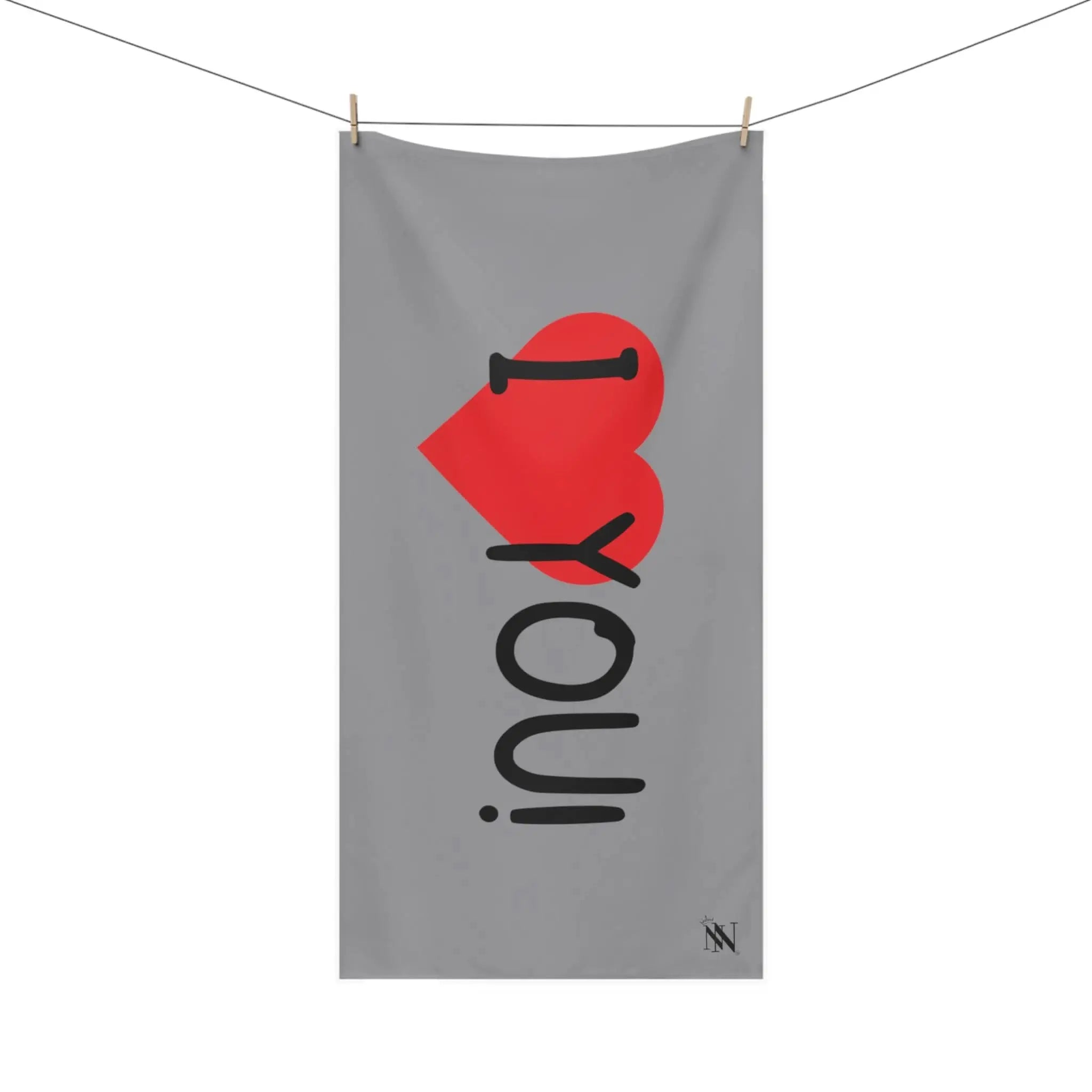 I Love You! Grey | Mix & Match XL Fun-Flirty Lovers’ Towels