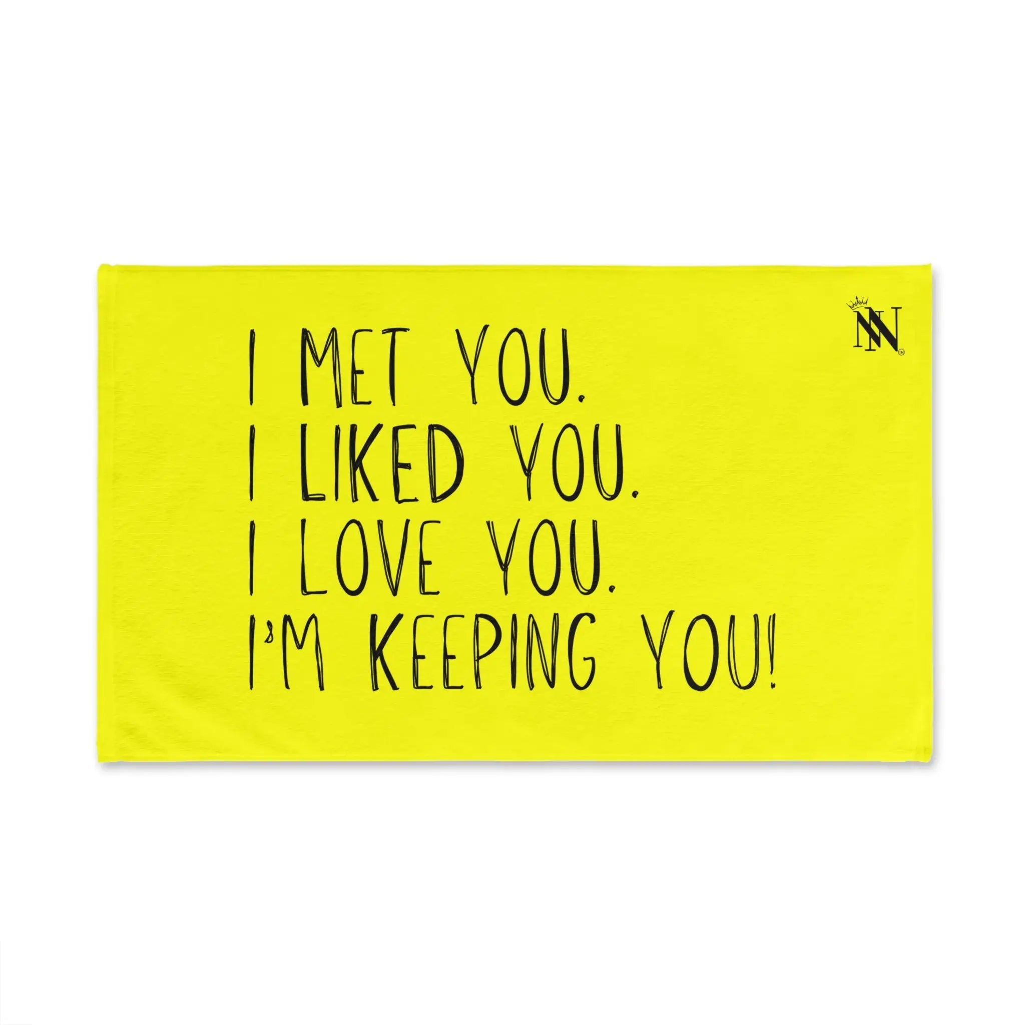 I Met You Neon Yellow | Mix & Match Original Fun-Flirty Lovers’ Towels
