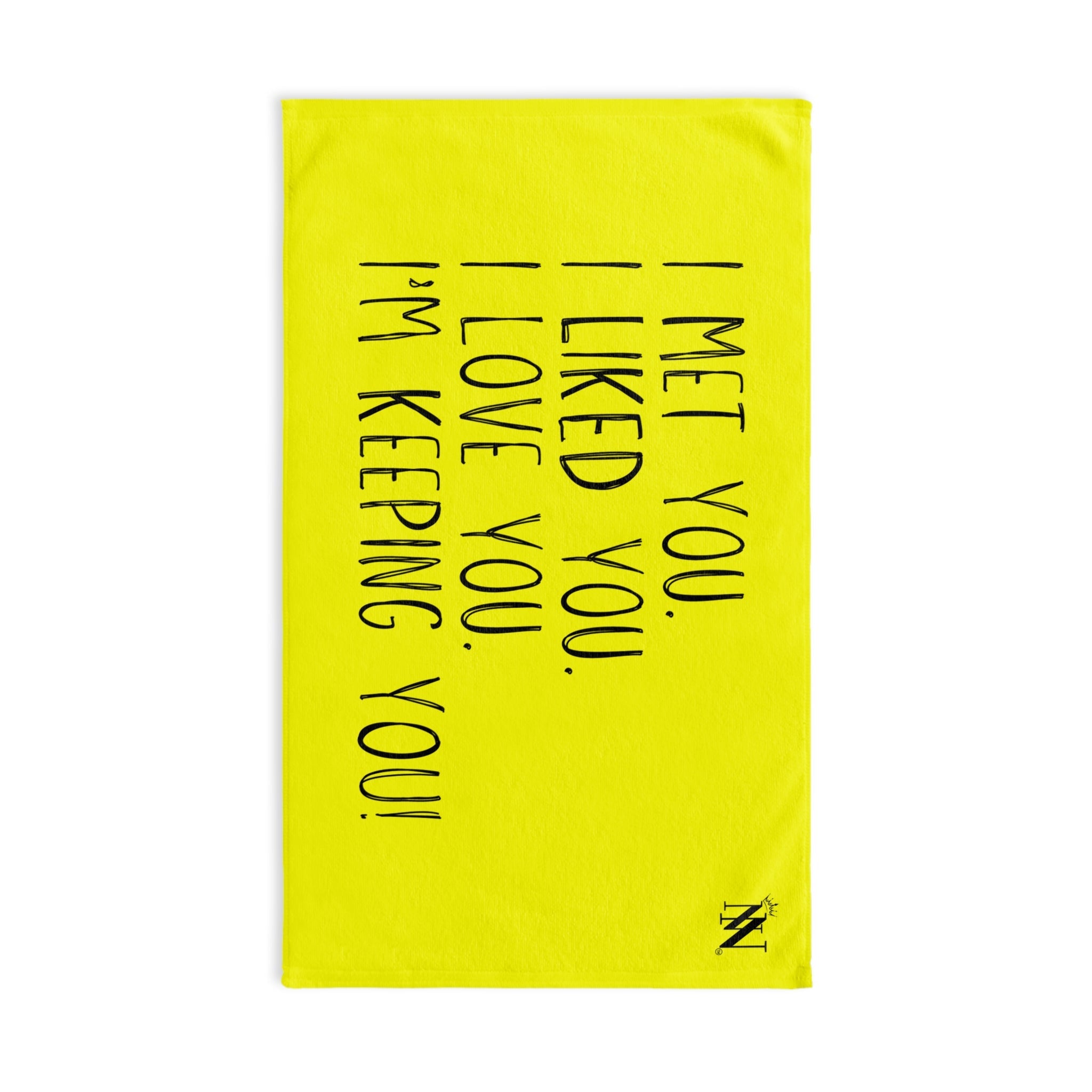 I Met You Neon Yellow | Mix & Match Original Fun-Flirty Lovers’ Towels
