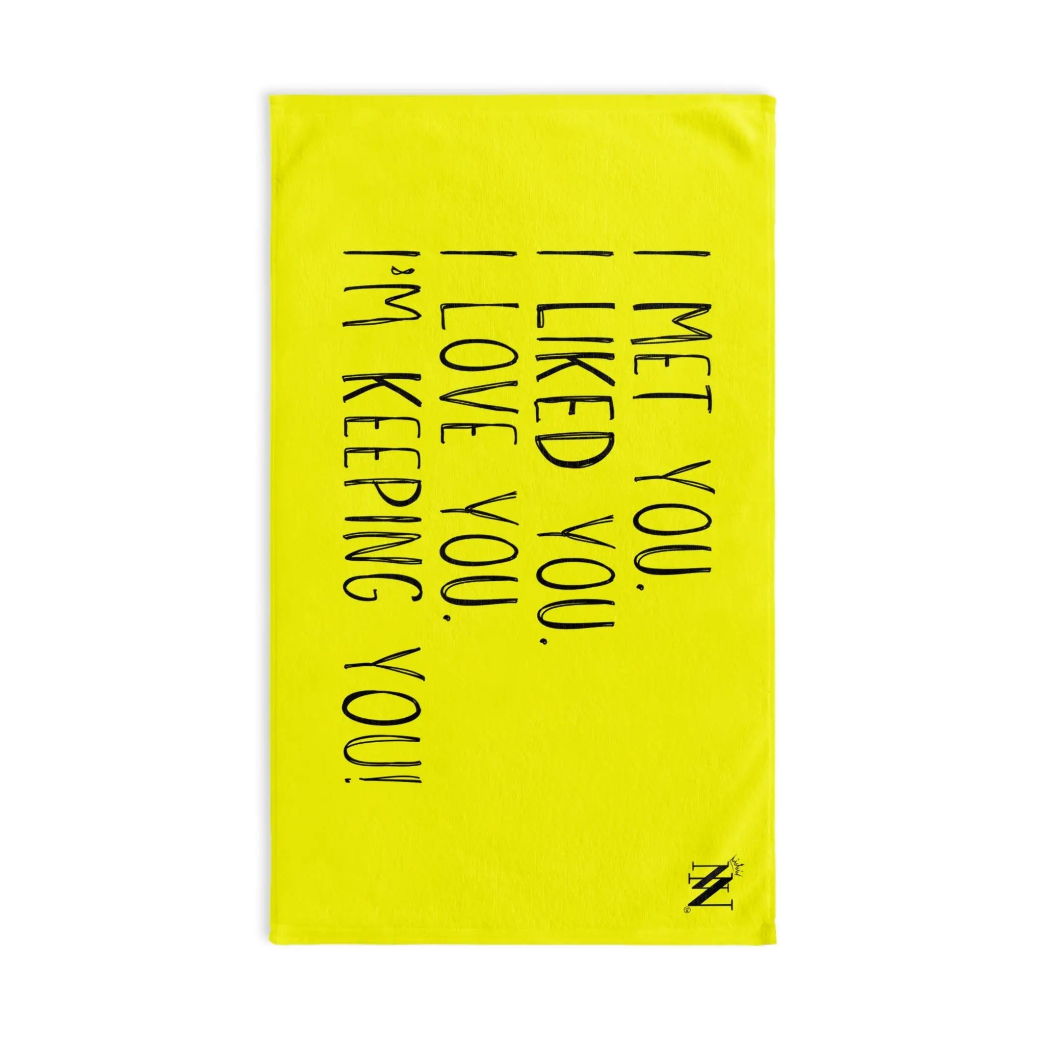 I Met You Neon Yellow | Mix & Match Original Fun-Flirty Lovers’ Towels