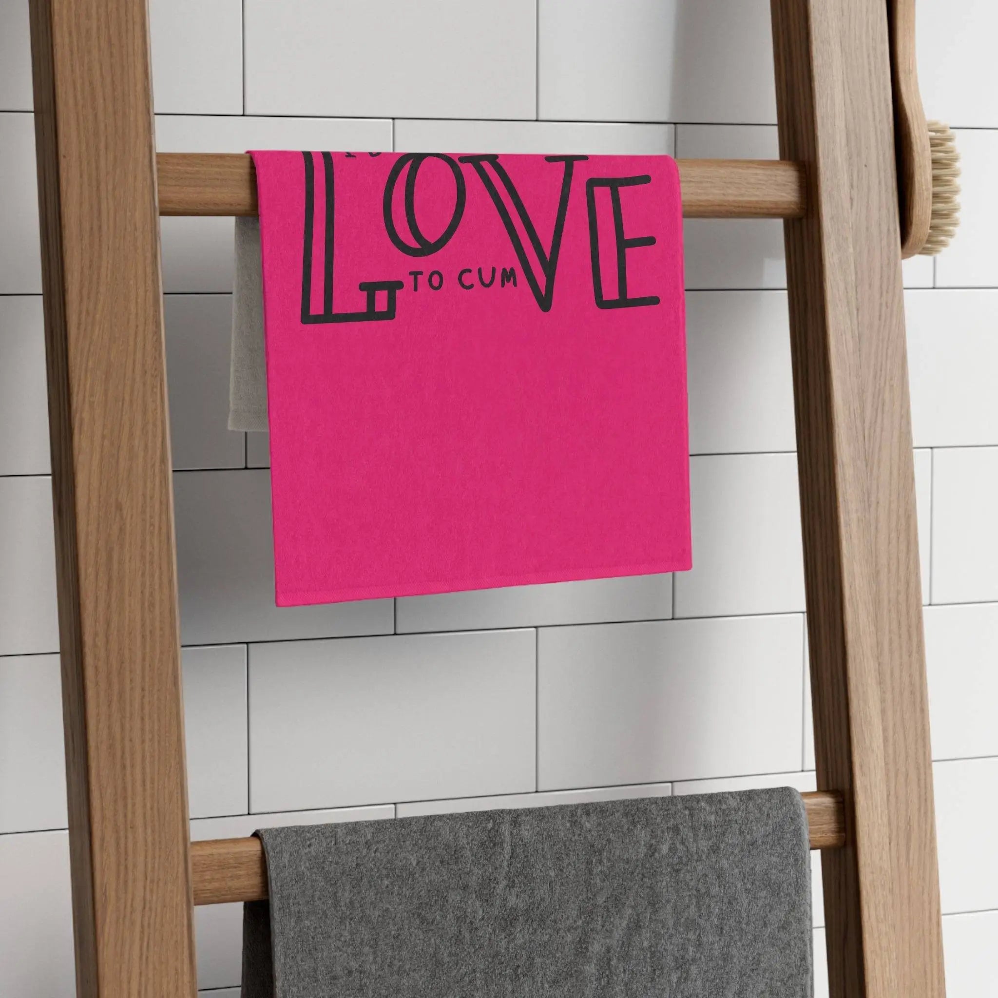 I’d Love to Cum Pink Mix Match Soft Sex Towels | Flirty Lovers’ Gifts