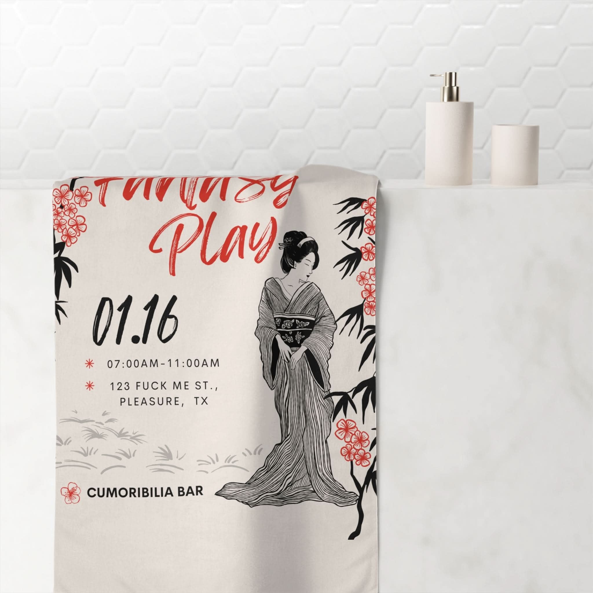 Japanese Fantasy Play | Mix & Match Naughty XL Fun-Flirty Lovers’ Towels