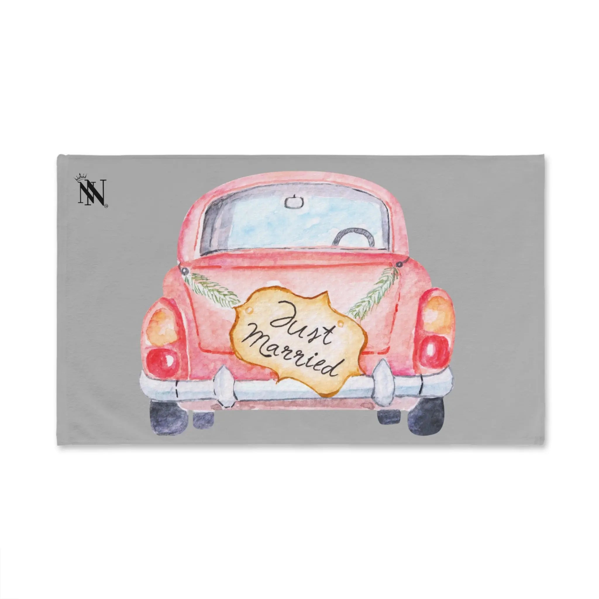 Just Married Car Light Grey | Mix & Match Original Fun-Flirty Lovers’ Towels