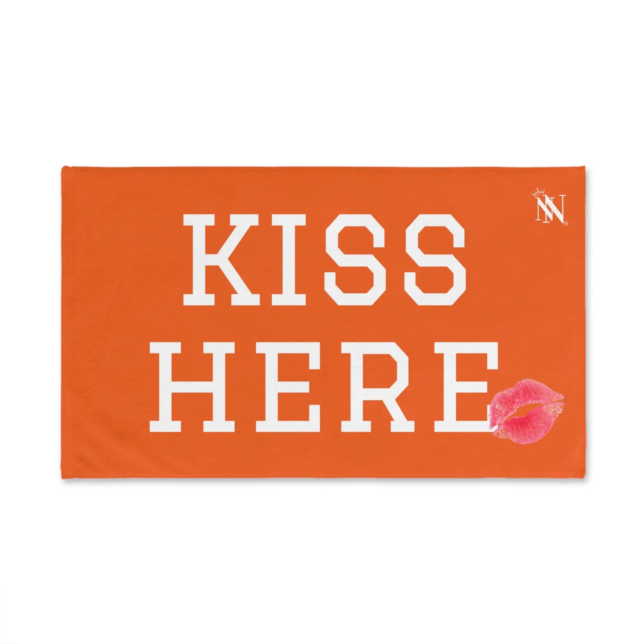 Kiss Here Lips Kiss Orange | Mix & Match Soft Fun-Flirty Lovers’ Towels