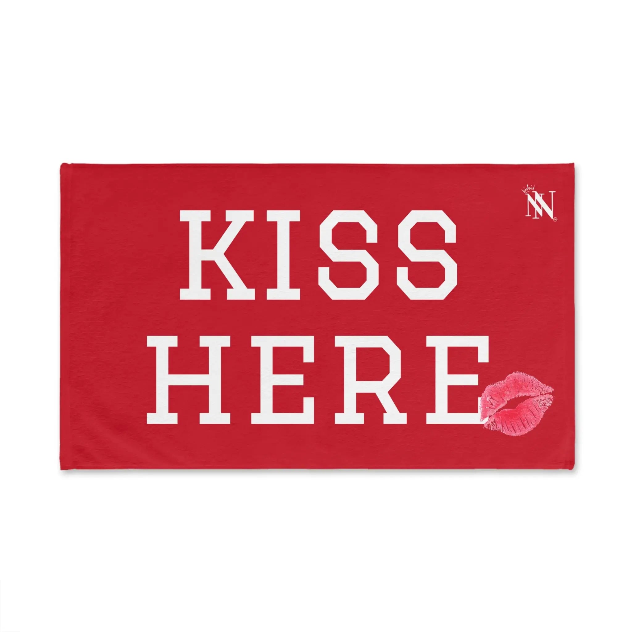 Kiss Here Lips Kiss Red | Mix & Match Soft Fun-Flirty Lovers’ Towels