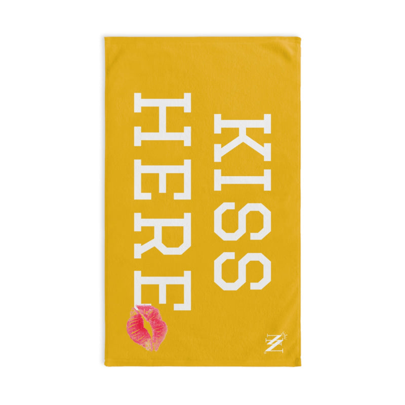 Kiss Here Lips Kiss Yellow | Mix & Match Soft Fun-Flirty Lovers’ Towels
