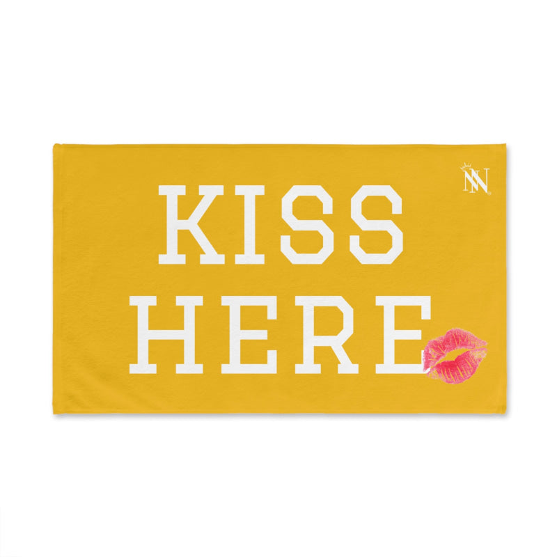 Kiss Here Lips Kiss Yellow | Mix & Match Soft Fun-Flirty Lovers’ Towels