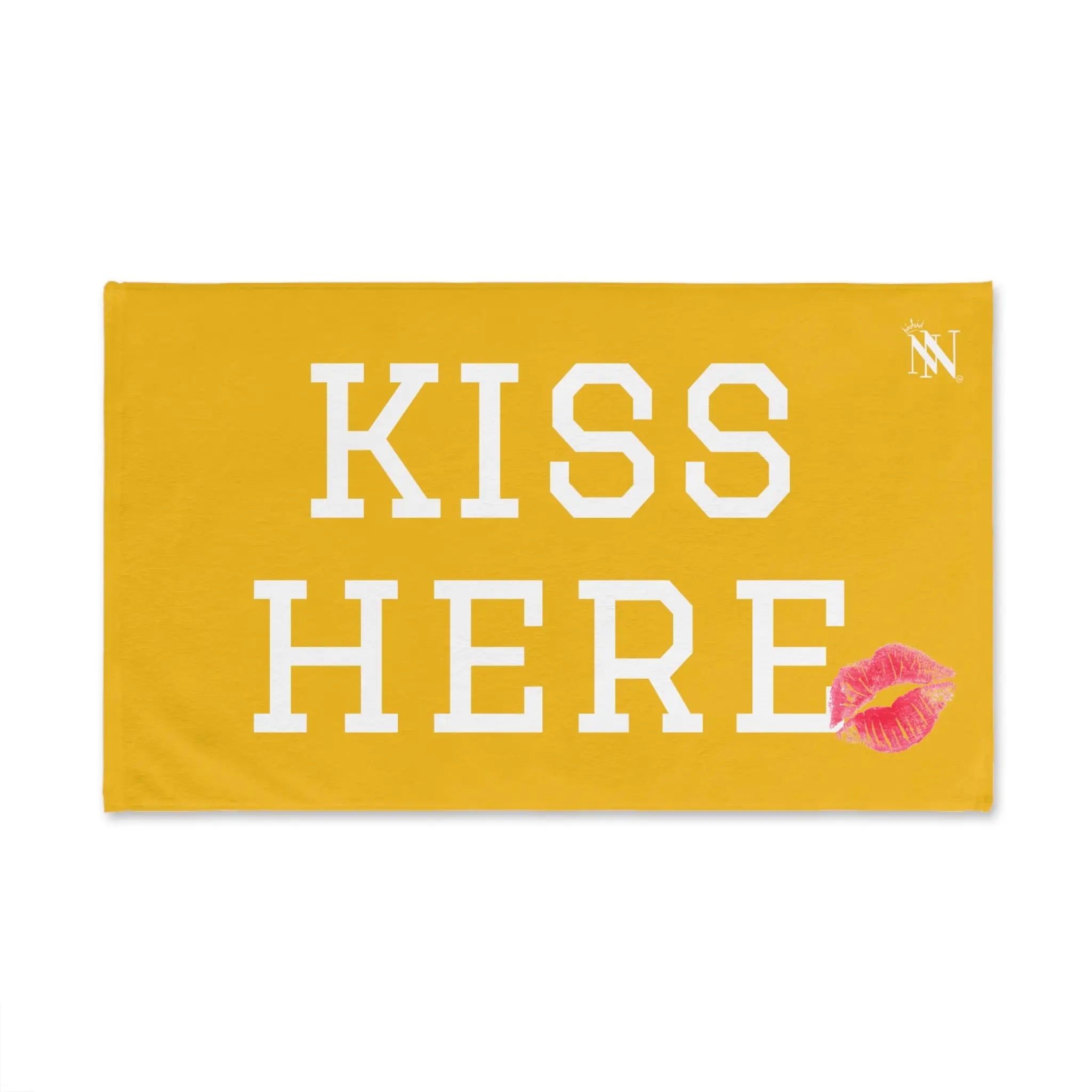 Kiss Here Lips Kiss Yellow | Mix & Match Soft Fun-Flirty Lovers’ Towels