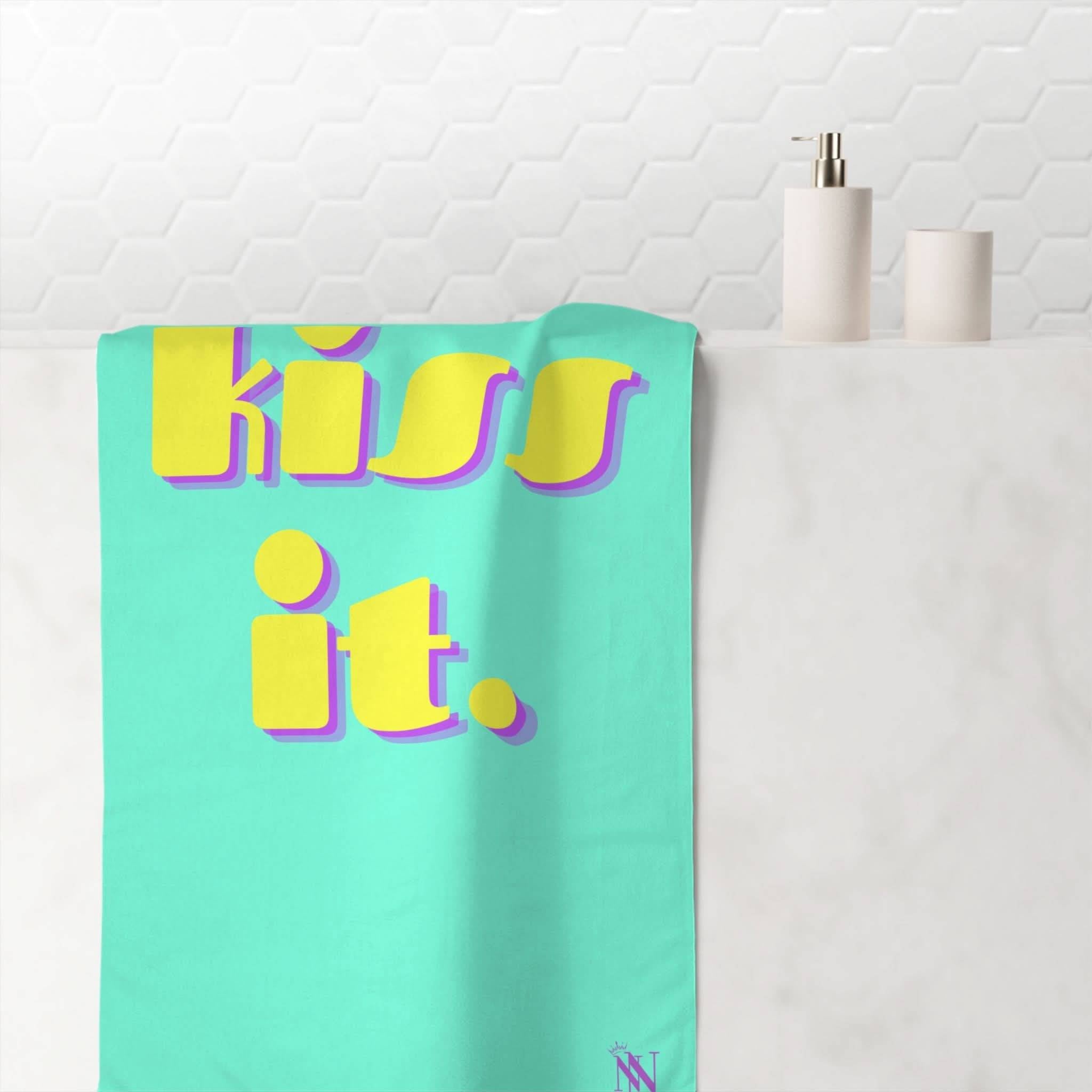 kiss it. | Mix & Match Naughty XL Fun-Flirty Lovers’ Towels