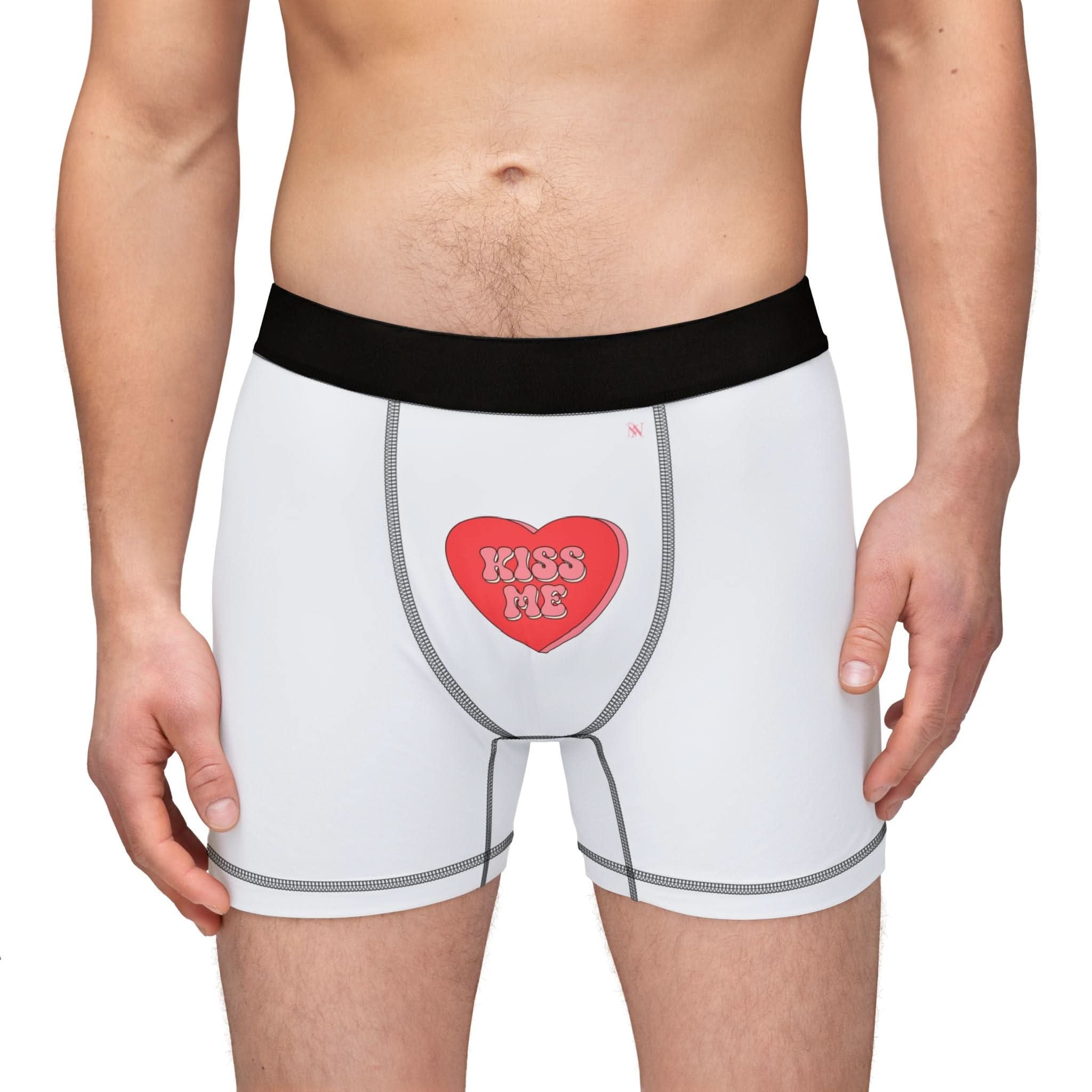 Kiss Me Candy Heart | Mix & Match Fun-Flirty Lovers’ Boxer Briefs
