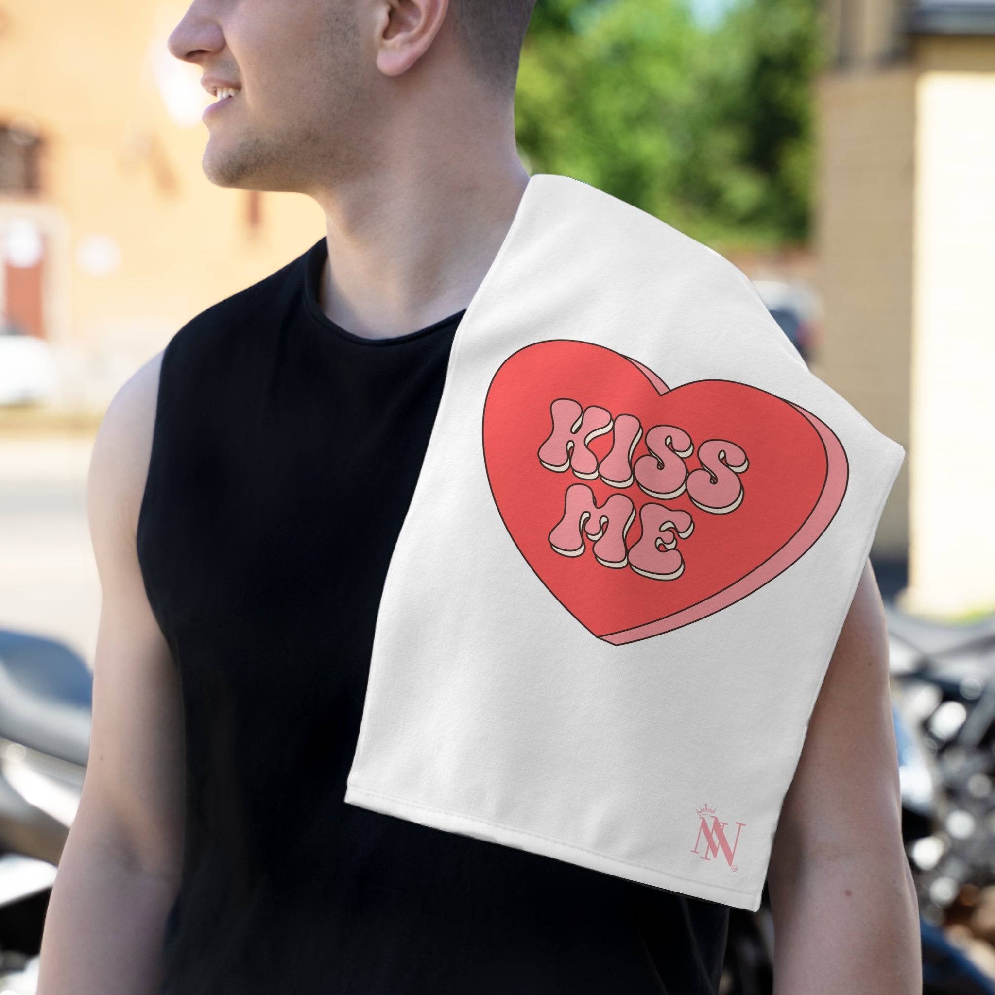 Kiss Me Candy Heart | Mix & Match Soft Fun-Flirty Lovers’ Towels