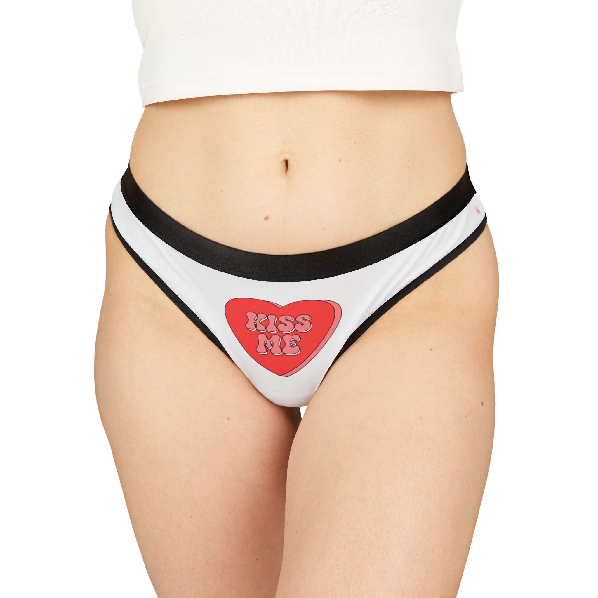 Kiss Me Candy Heart Mix Match Women’s Thong Sex Panties | Playful Gifts