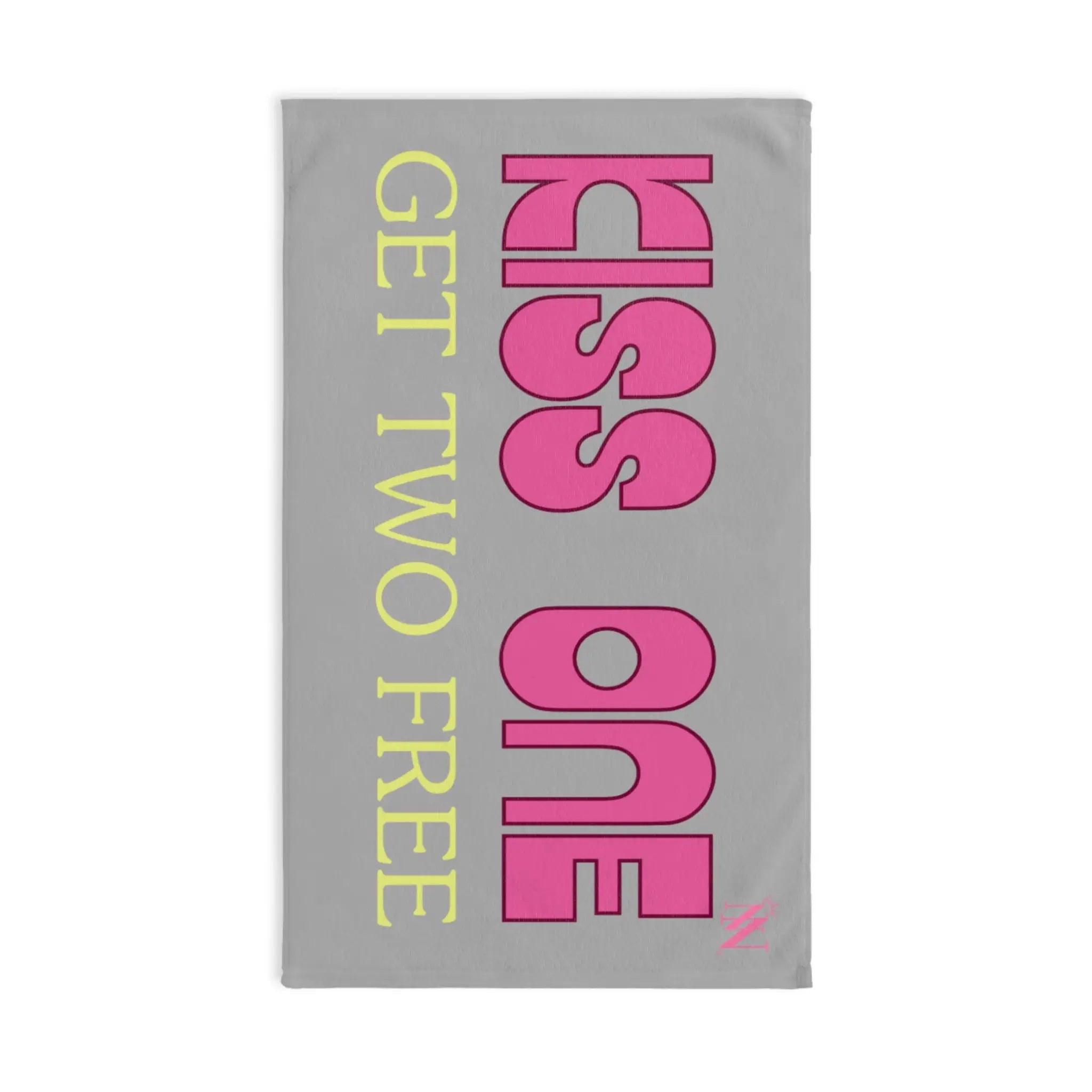 Kiss One Two Light Grey | Mix & Match Original Fun-Flirty Lovers’ Towels