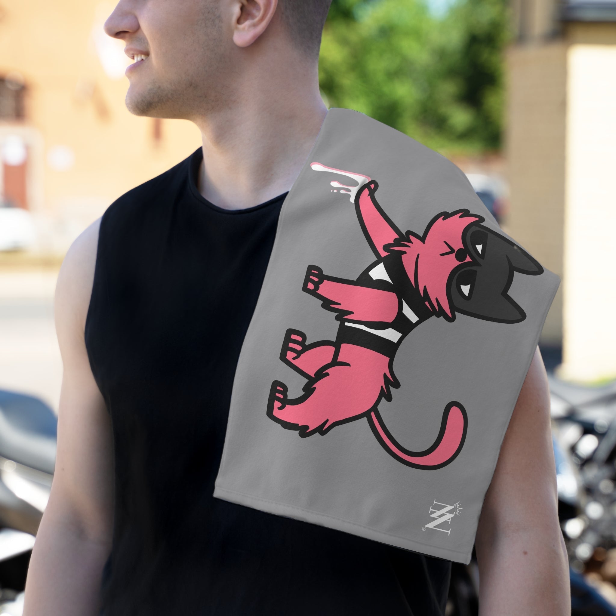 Kitty Bandit Grey | Mix & Match Soft Fun-Flirty Lovers’ Towels