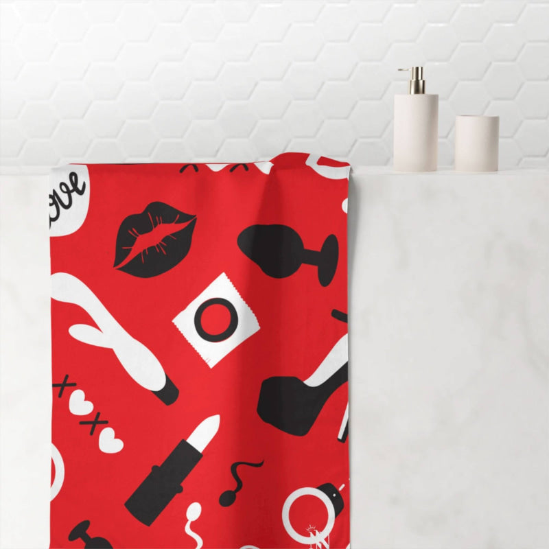 Lady in Red | Mix & Match Naughty XL Fun-Flirty Lovers’ Towels