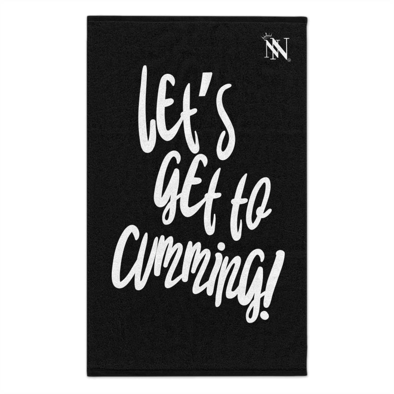 Let’s Get to Cumming! Black | Mix & Match Soft Sex Towels | Flirty Lovers’ Gifts
