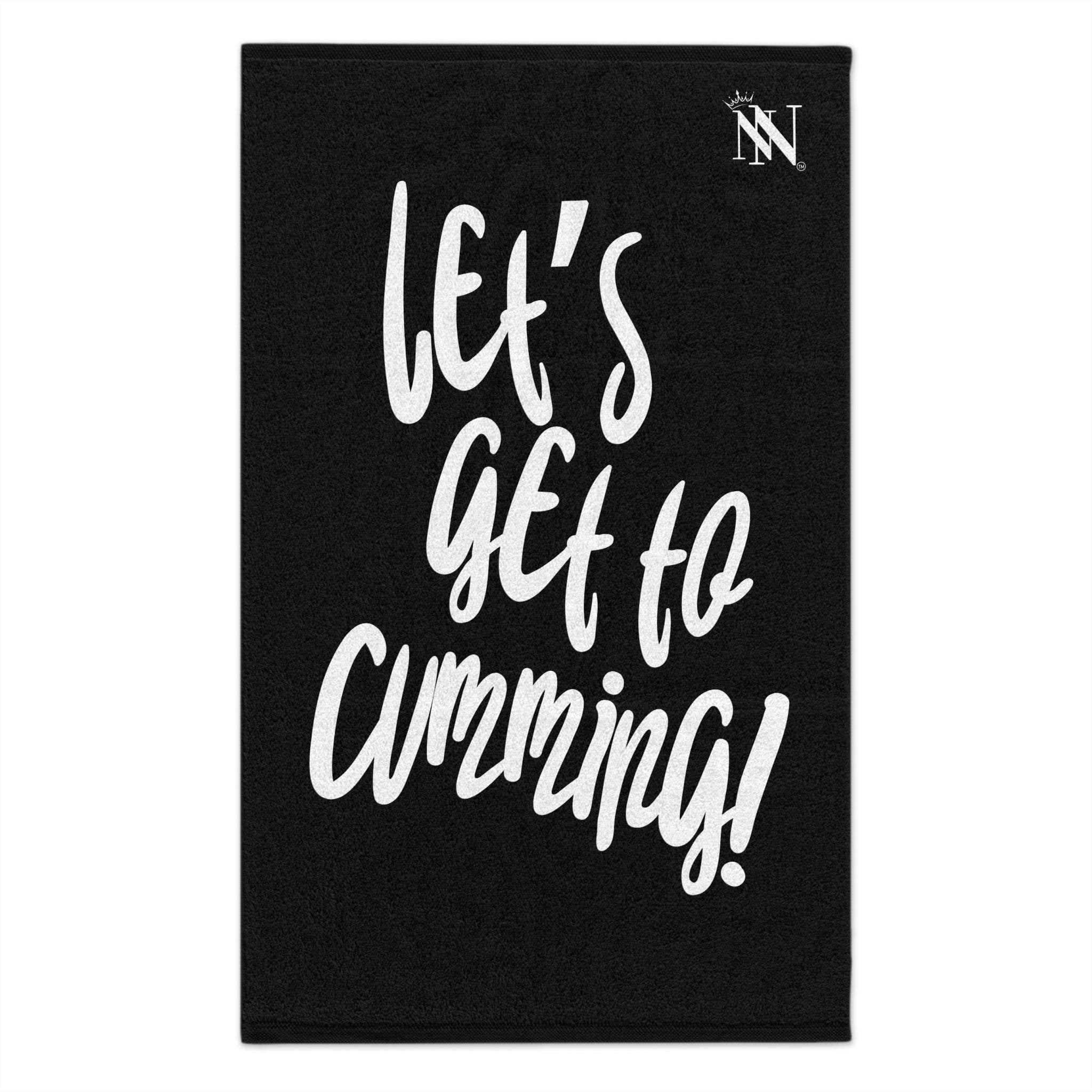 Let’s Get to Cumming! Black | Mix & Match Soft Sex Towels | Flirty Lovers’ Gifts