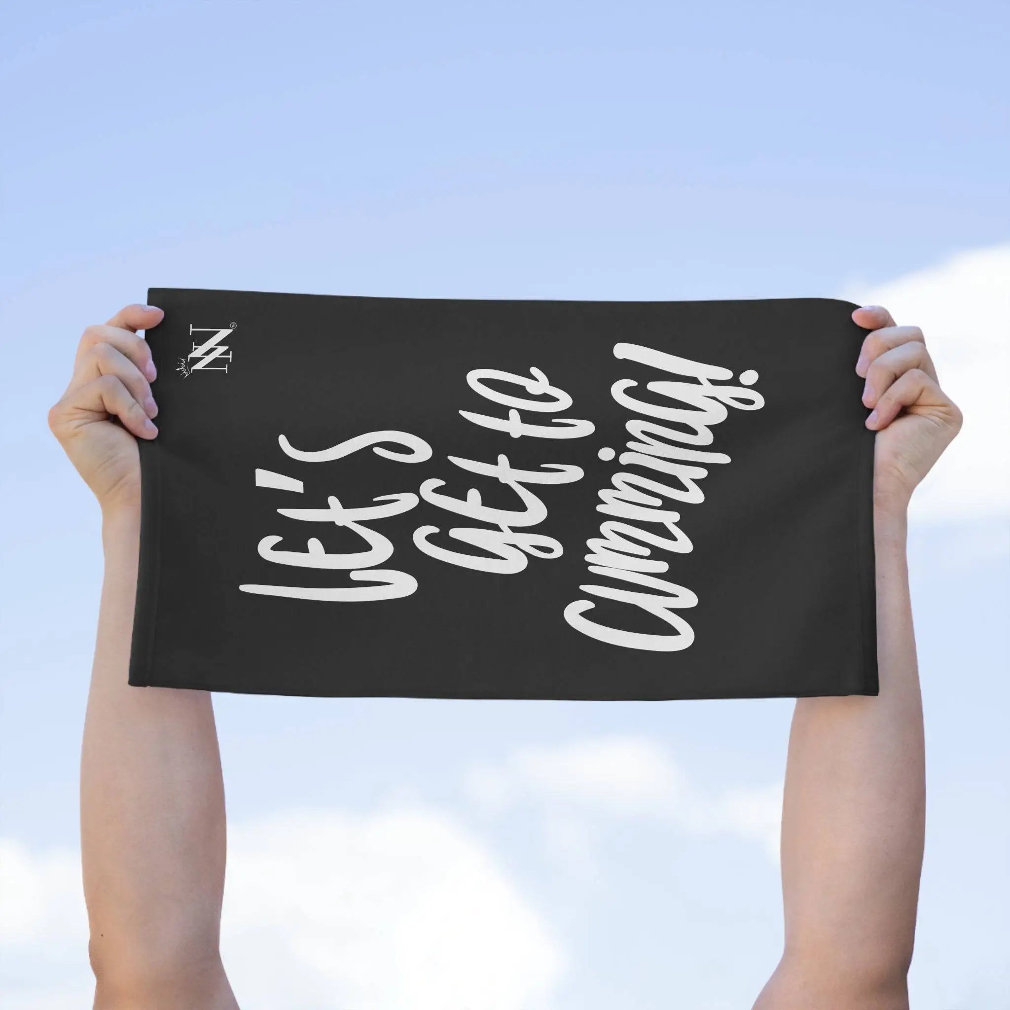 Let’s Get to Cumming! Black | Mix & Match Soft Sex Towels | Flirty Lovers’ Gifts