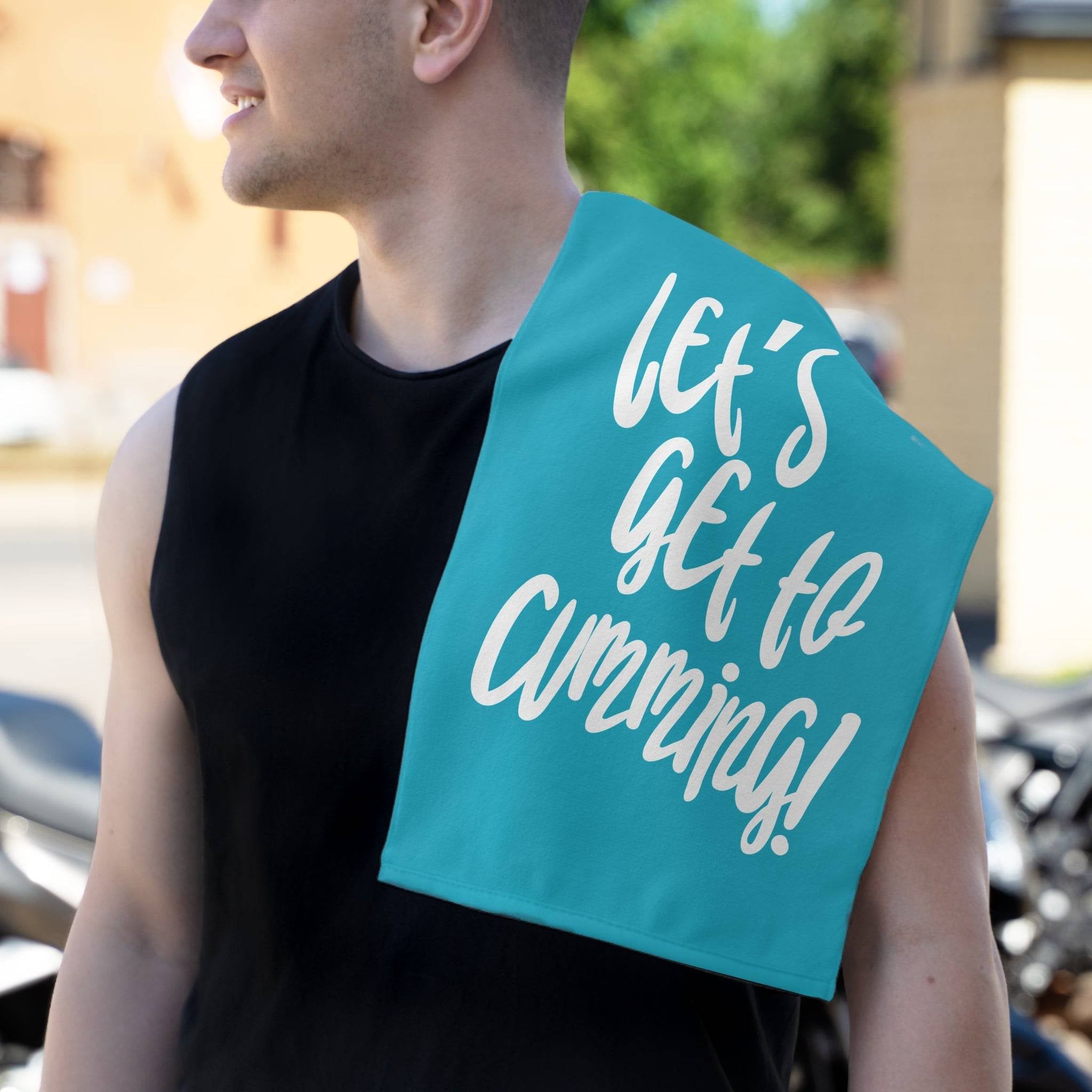 Let’s Get to Cumming! Teal Mix & Match Soft Sex Towels | Flirty Lovers’ Gifts