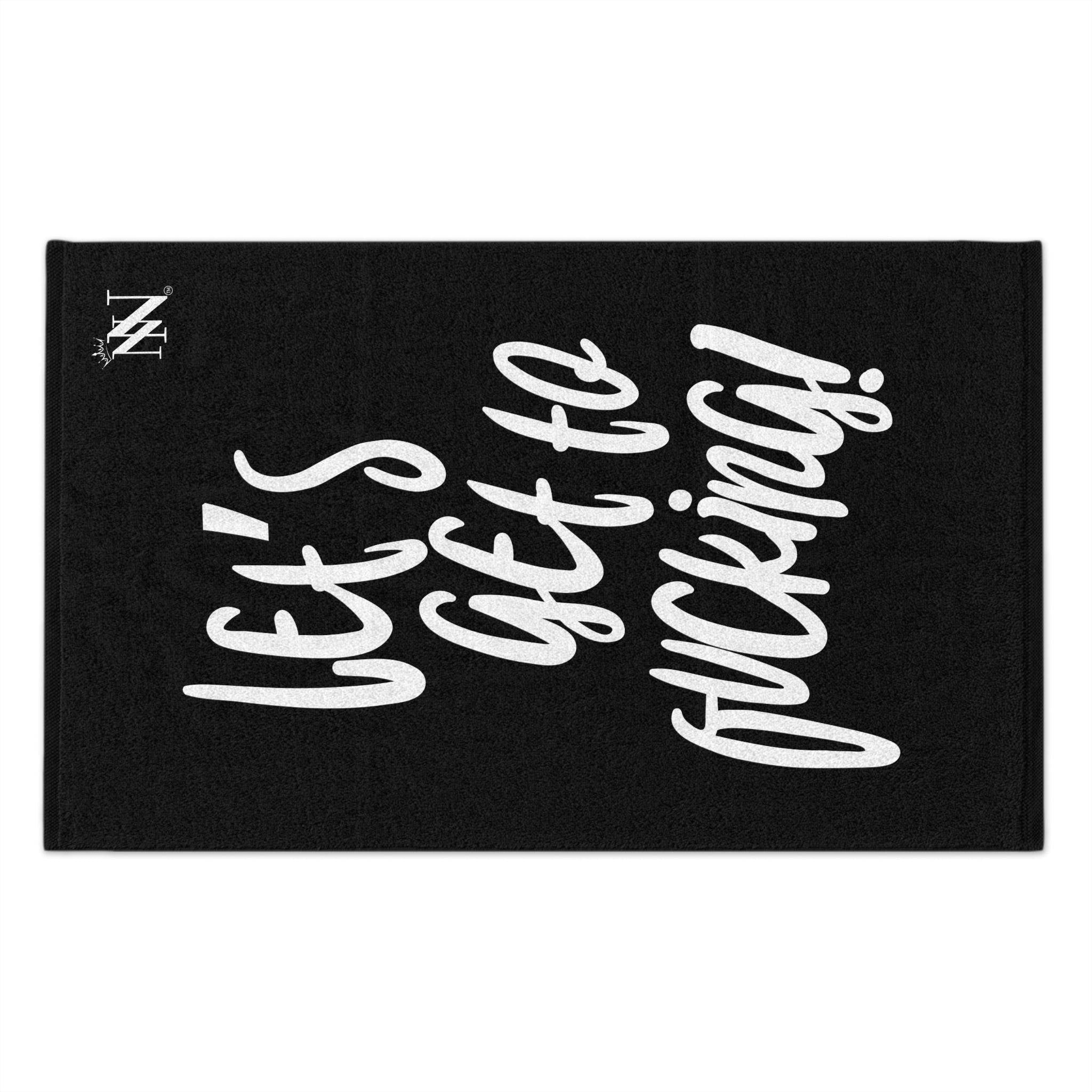 Let’s Get to Fucking! Black Mix & Match Soft Sex Towels | Flirty Lovers’ Gifts
