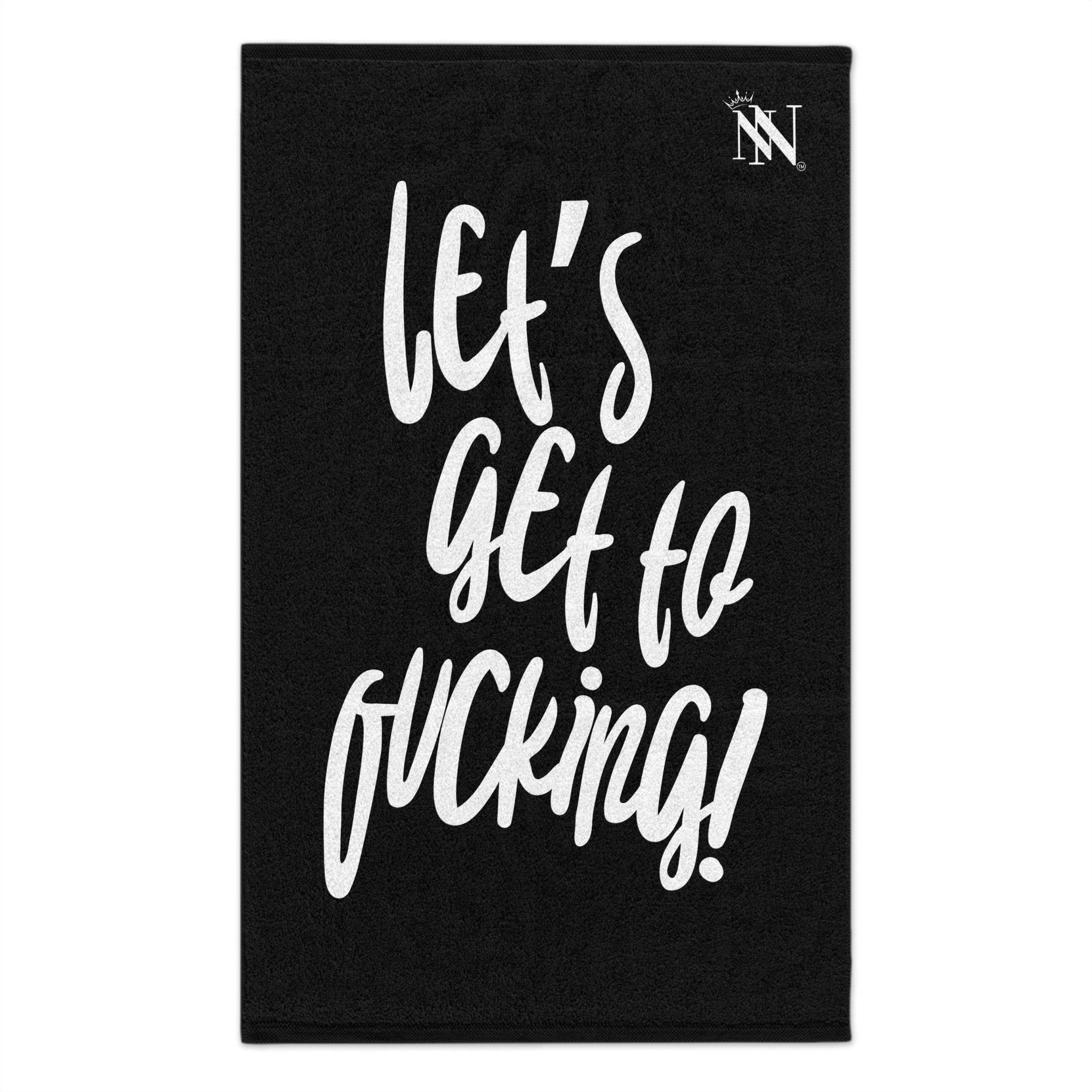 Let’s Get to Fucking! Black Mix & Match Soft Sex Towels | Flirty Lovers’ Gifts