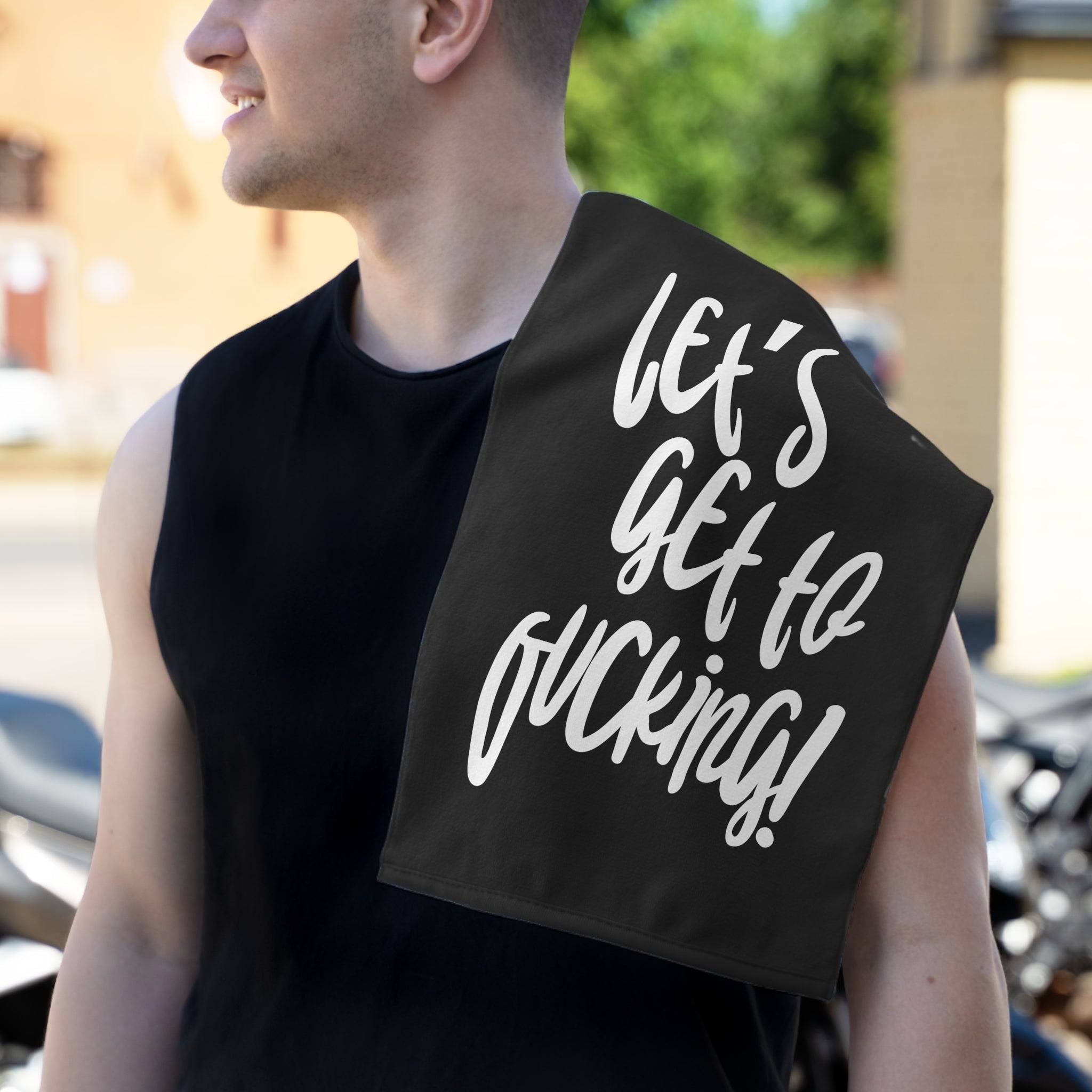 Let’s Get to Fucking! Black Mix & Match Soft Sex Towels | Flirty Lovers’ Gifts