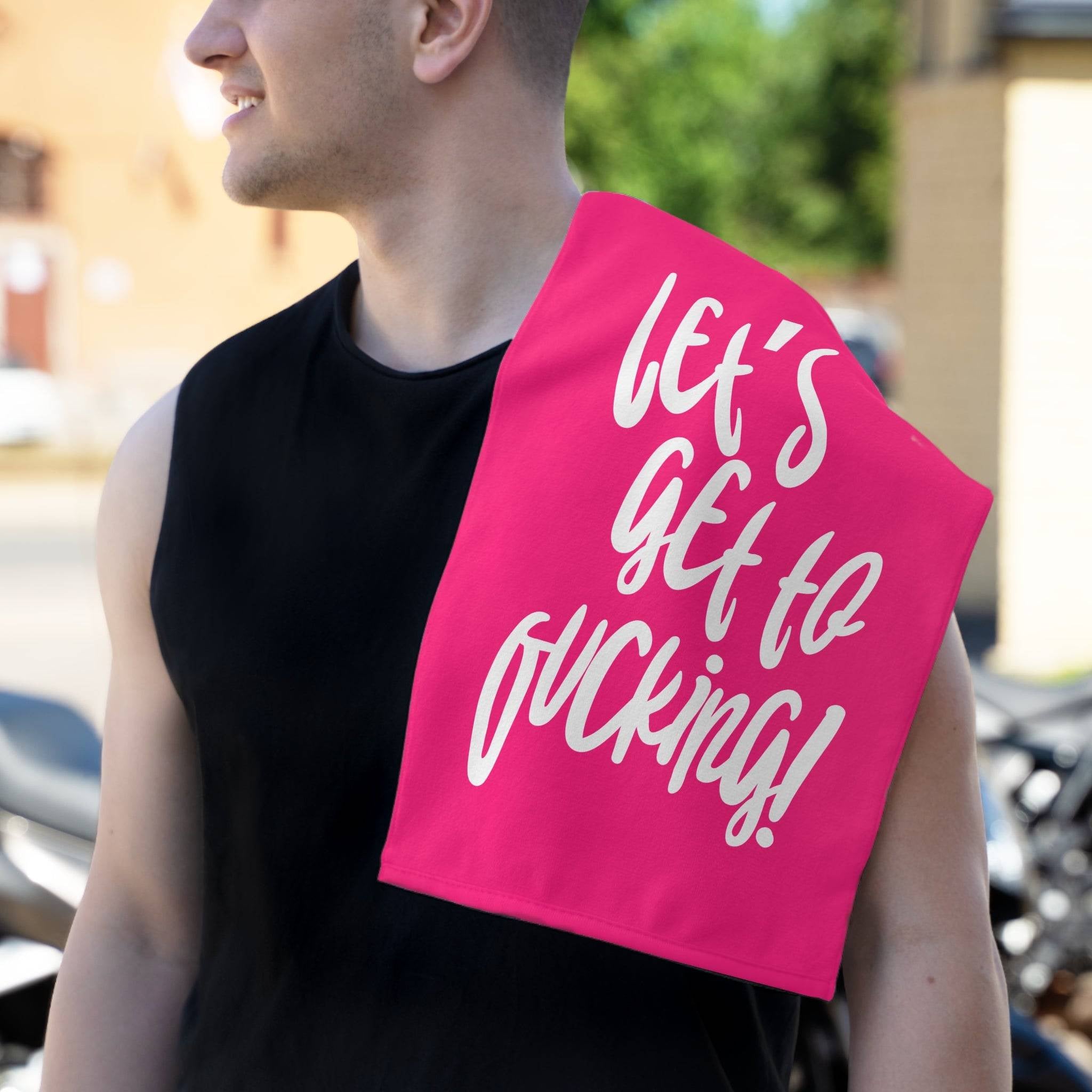 Let’s Get to Fucking! Pink Mix & Match Soft Sex Towels | Flirty Lovers’ Gifts