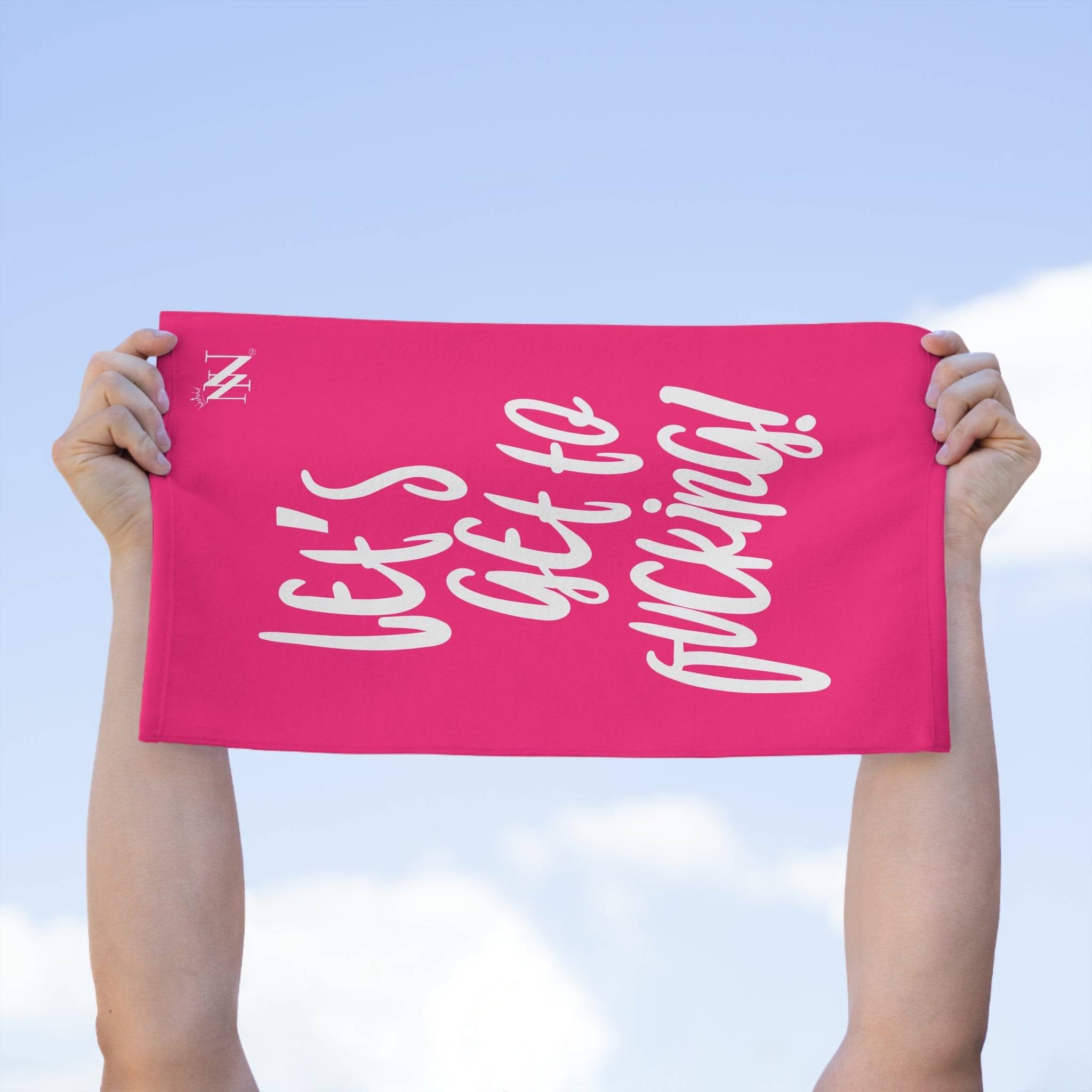 Letâs Get to Fucking! Pink Mix & Match Soft Sex Towels | Flirty Loversâ Gifts