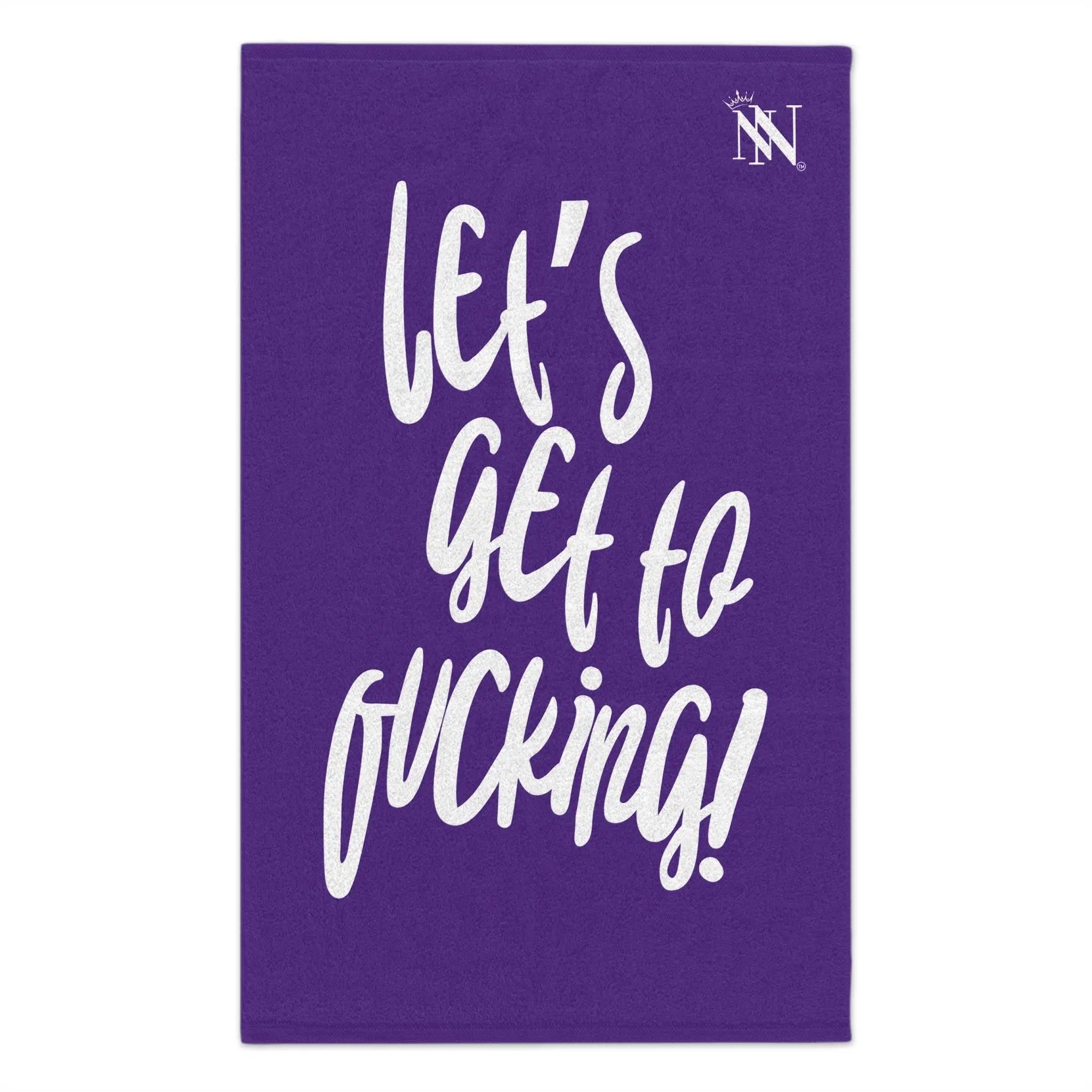 Let’s Get to Fucking! Purple Mix & Match Soft Sex Towels | Flirty Lovers’ Gifts