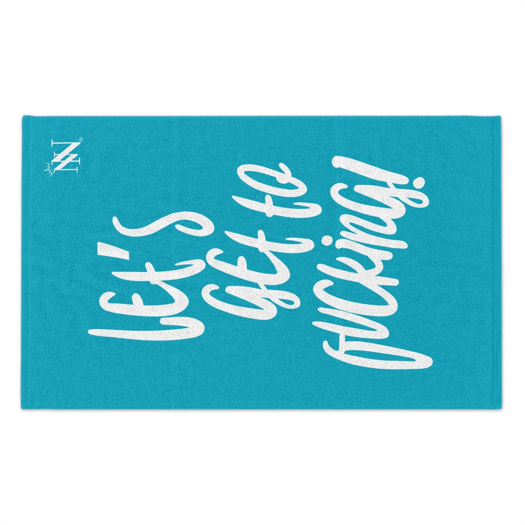Let’s Get to Fucking! Teal Mix & Match Soft Sex Towels | Flirty Lovers’ Gifts