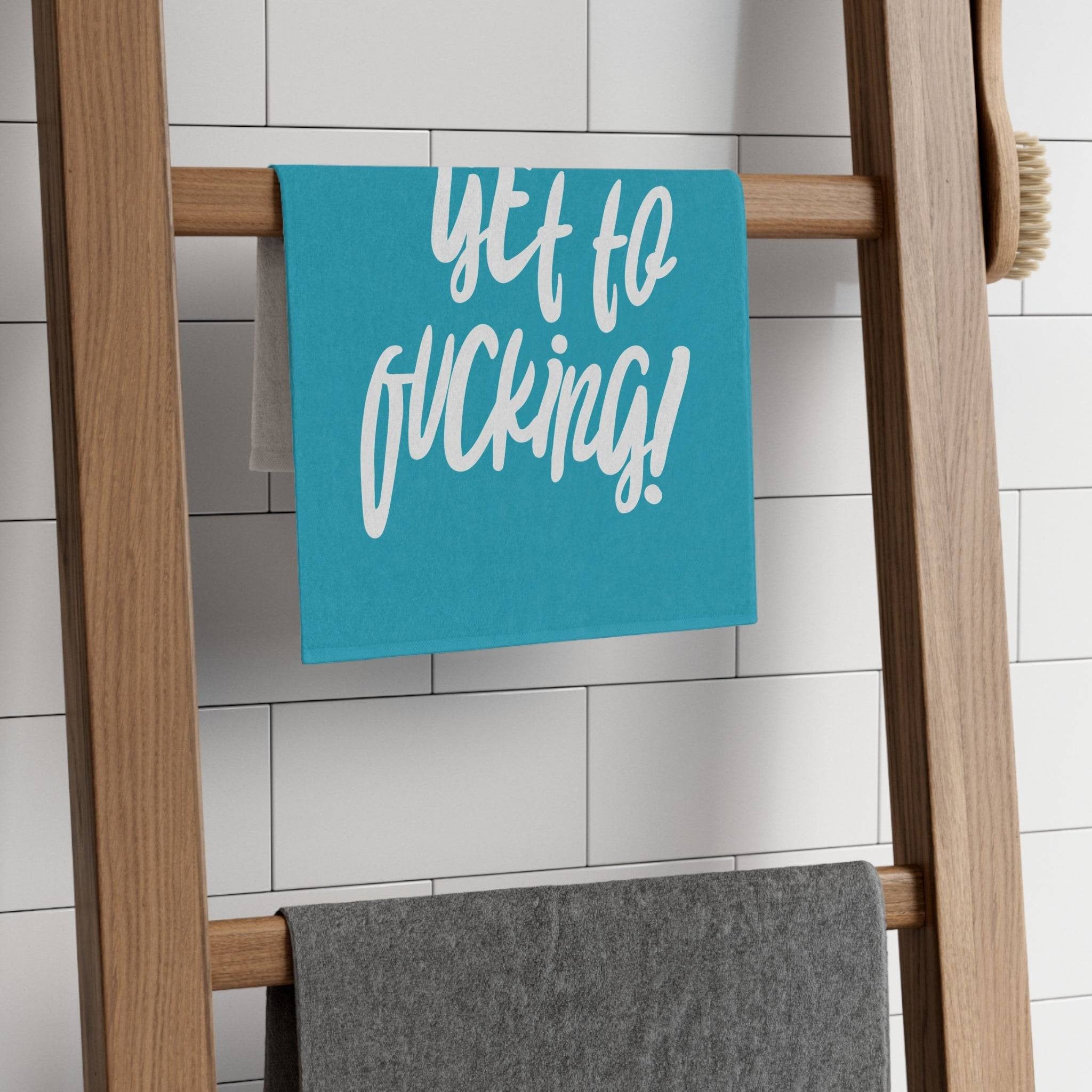 Let’s Get to Fucking! Teal Mix & Match Soft Sex Towels | Flirty Lovers’ Gifts