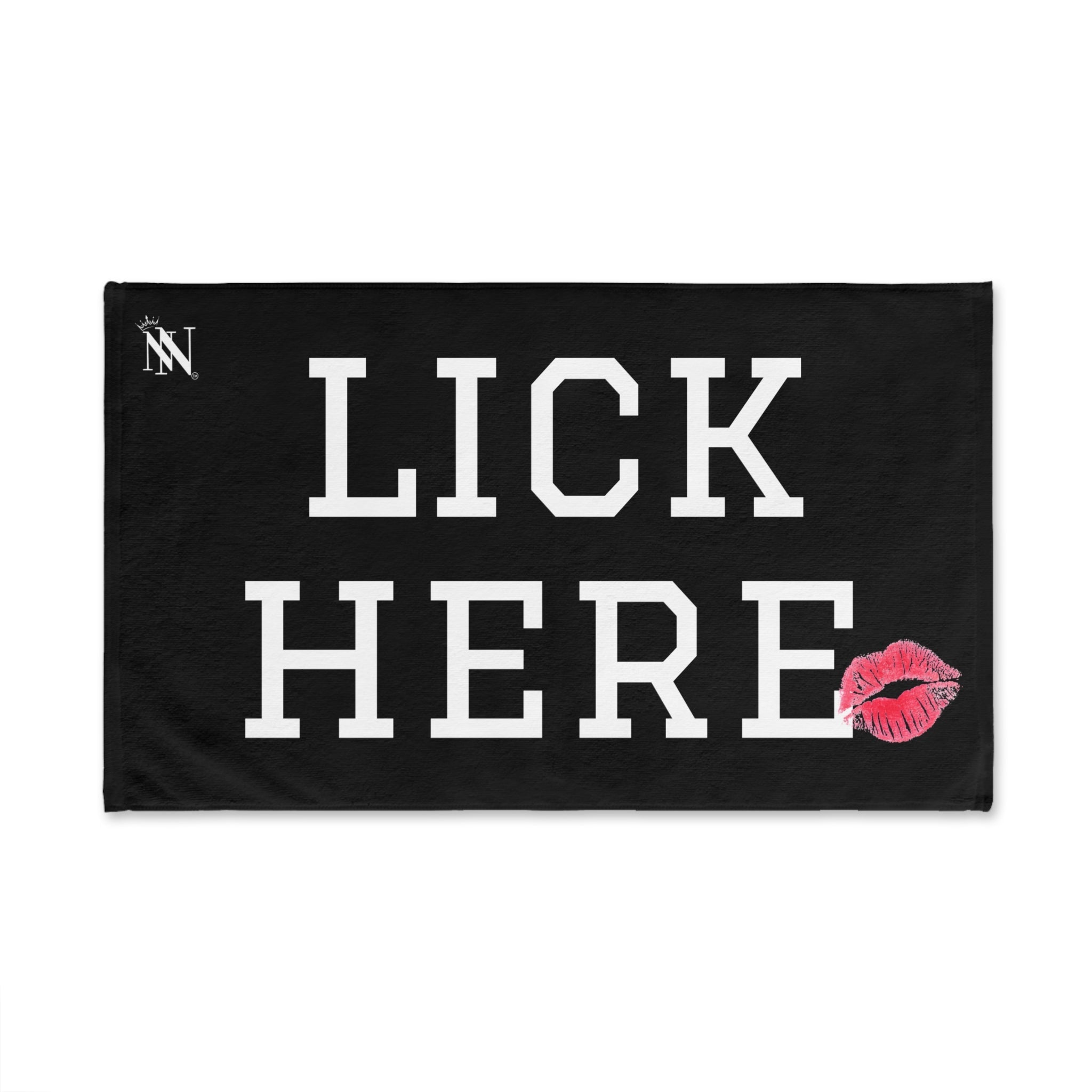 Lick Here Lips Kiss Black | Mix & Match Original Fun-Flirty Lovers’ Towel
