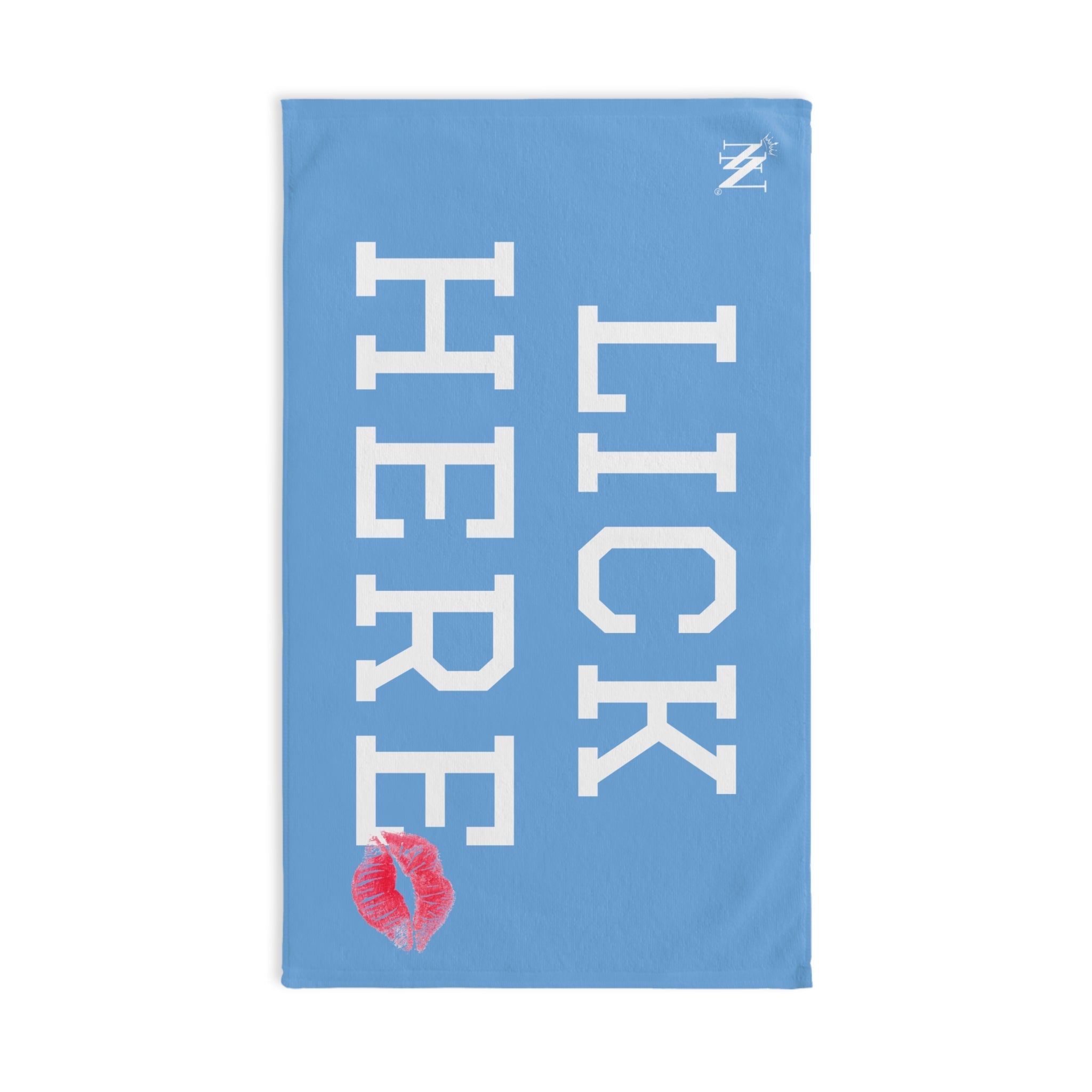 Lick Here Lips Kiss Light Blue | Mix & Match Original Fun-Flirty Lovers’ Towel