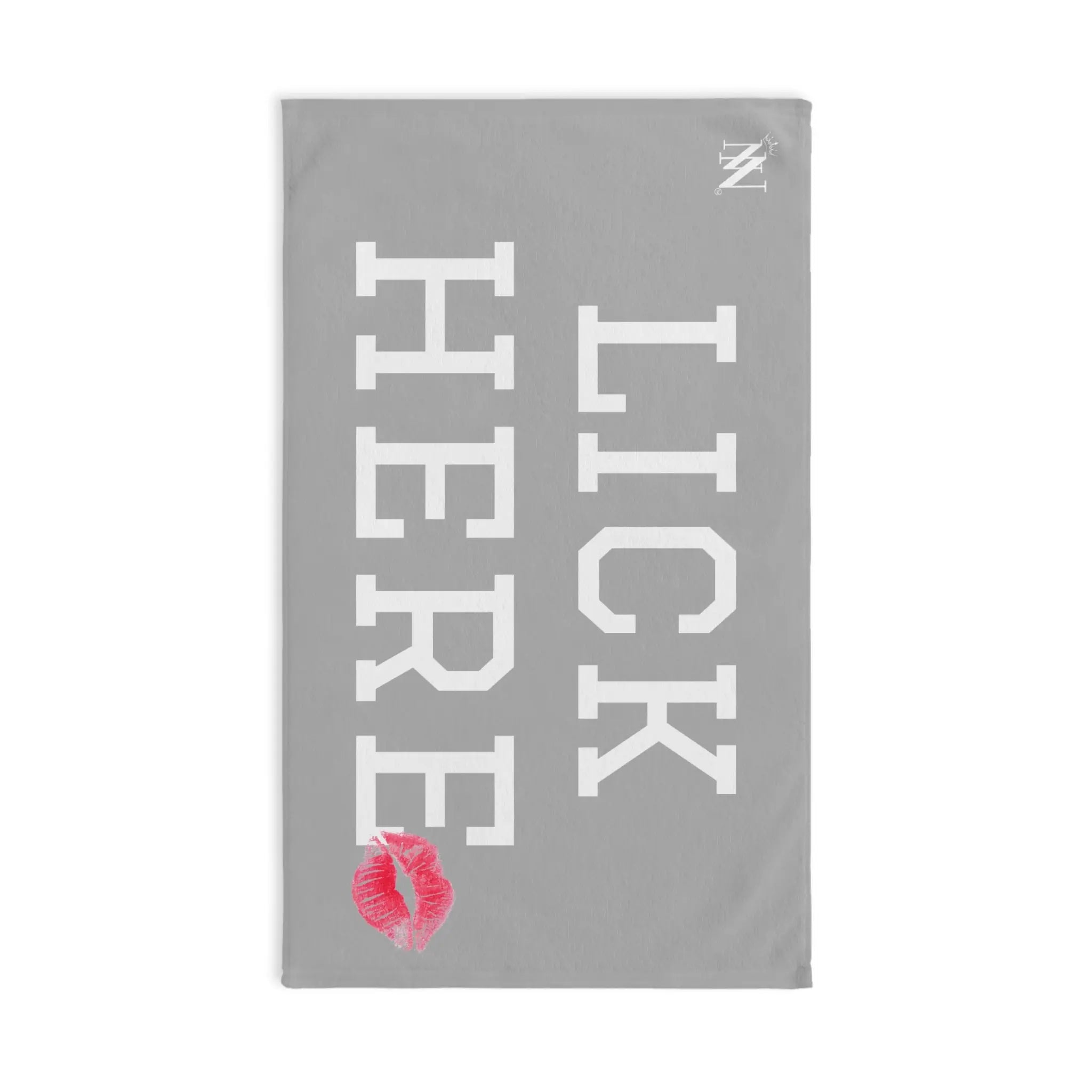 Lick Here Lips Kiss Light Grey | Mix & Match Original Fun-Flirty Lovers’ Towel