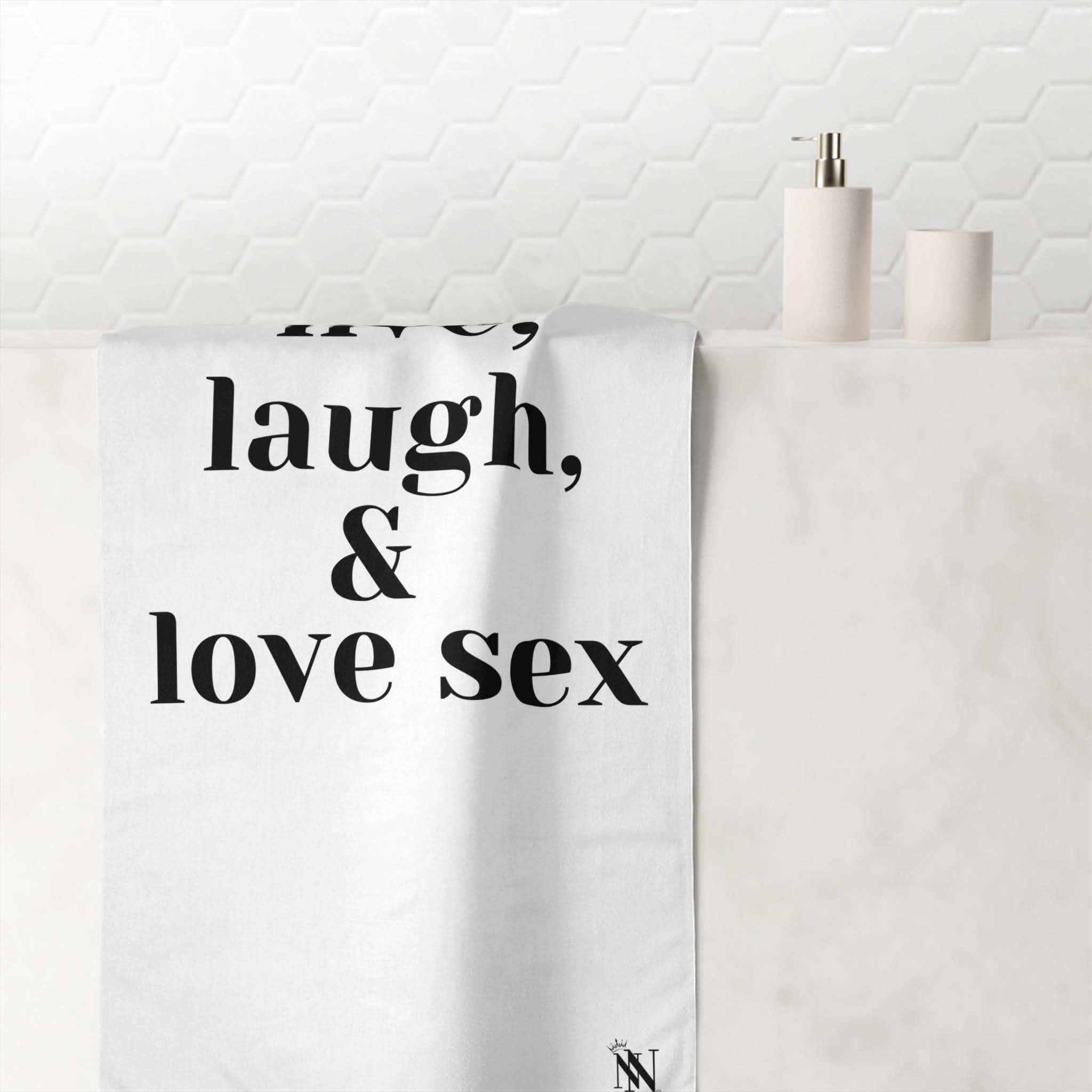 Live Laugh & Love Sex | Mix & Match Naughty XL Fun-Flirty Lovers’ Towels
