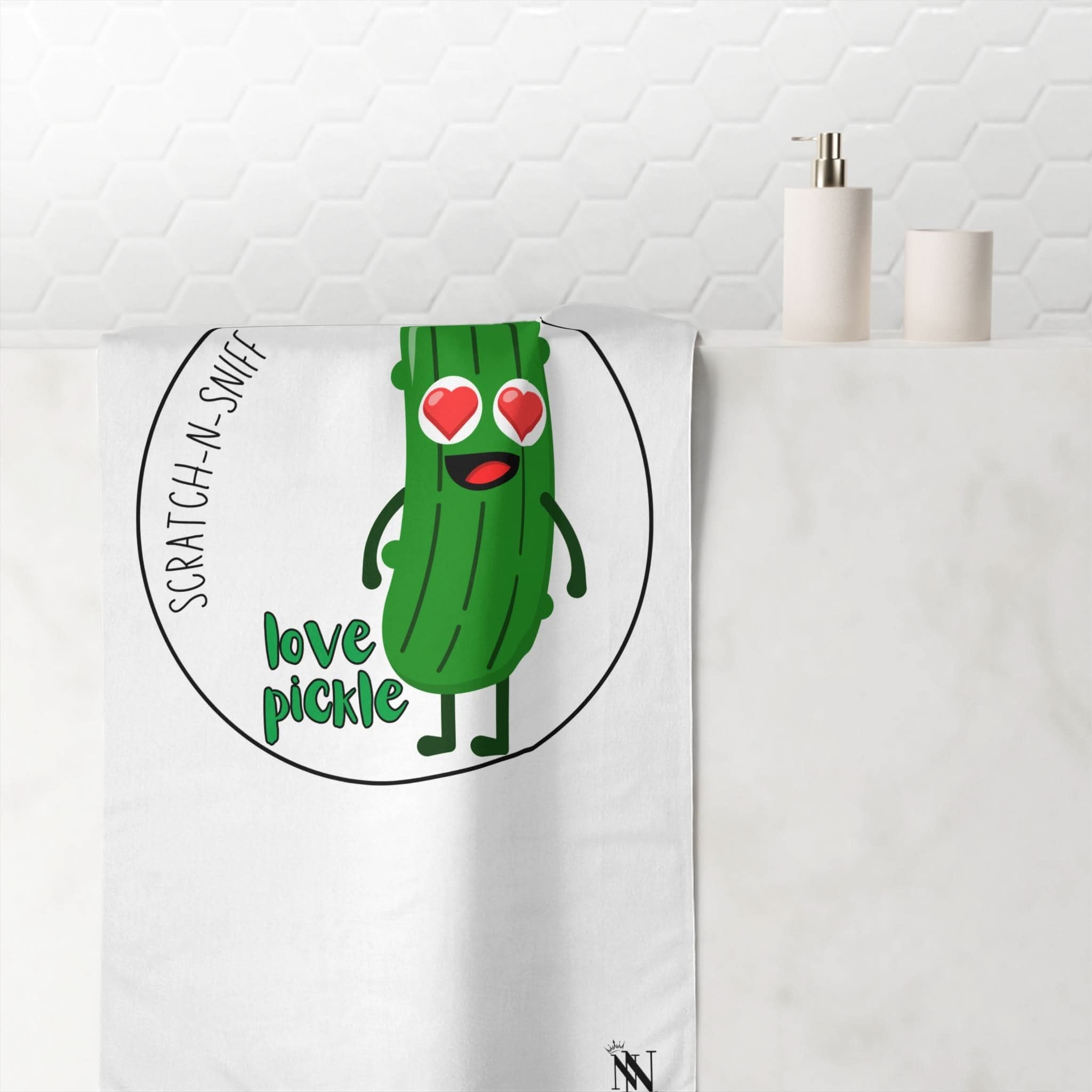 Love Pickle Scratch N Sniff | Mix & Match Naughty XL Fun-Flirty Lovers’ Towels