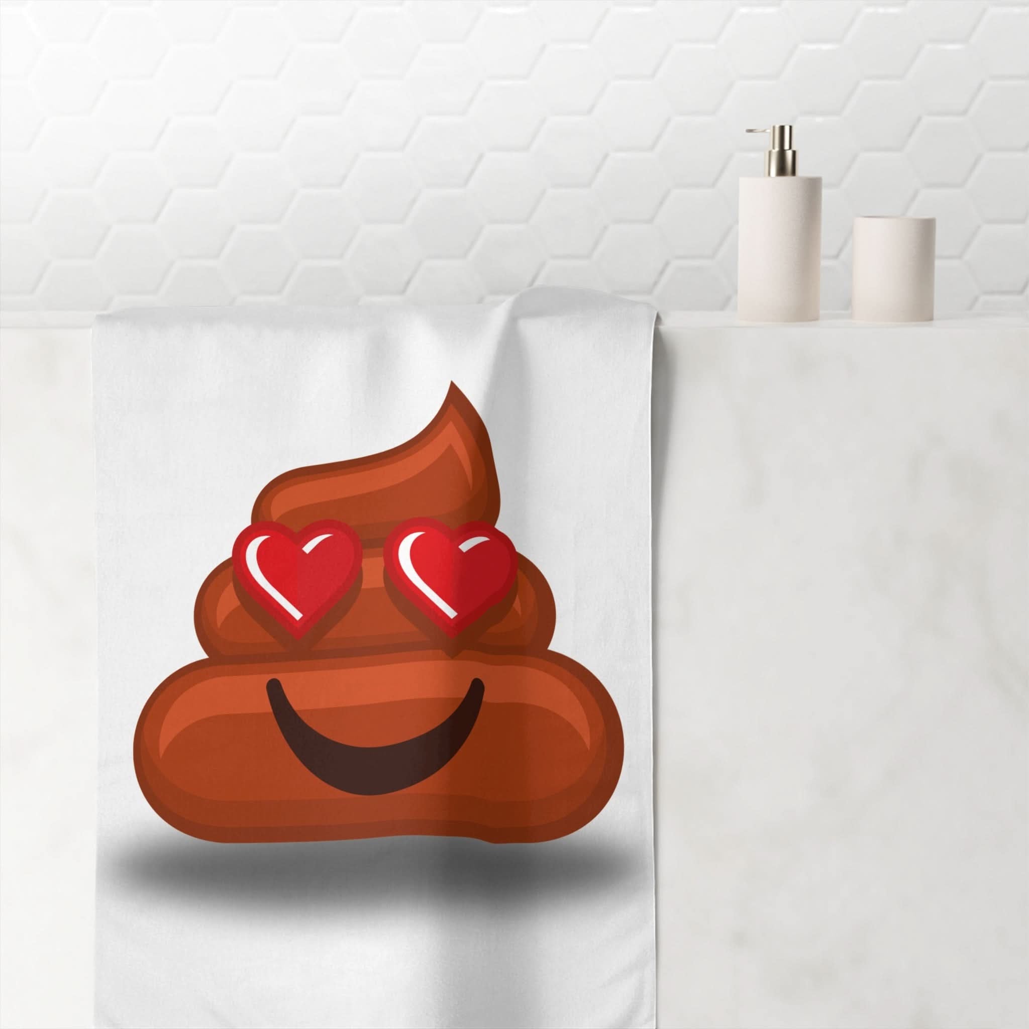Love Poo Emoji | Mix & Match Naughty XL Fun-Flirty Lovers’ Towels