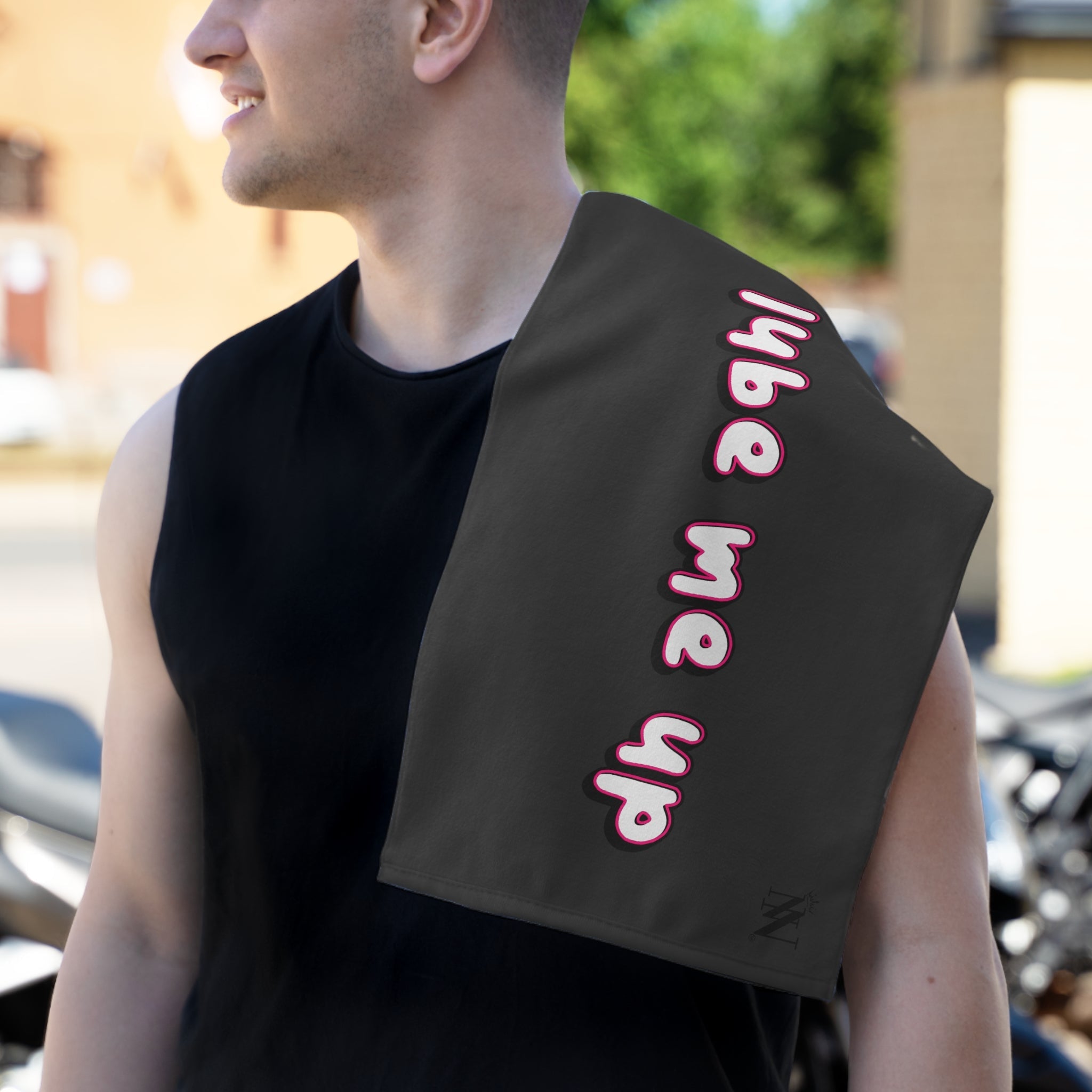 Lube Me Up Dark Grey | Mix & Match Soft Fun-Flirty Lovers’ Towels