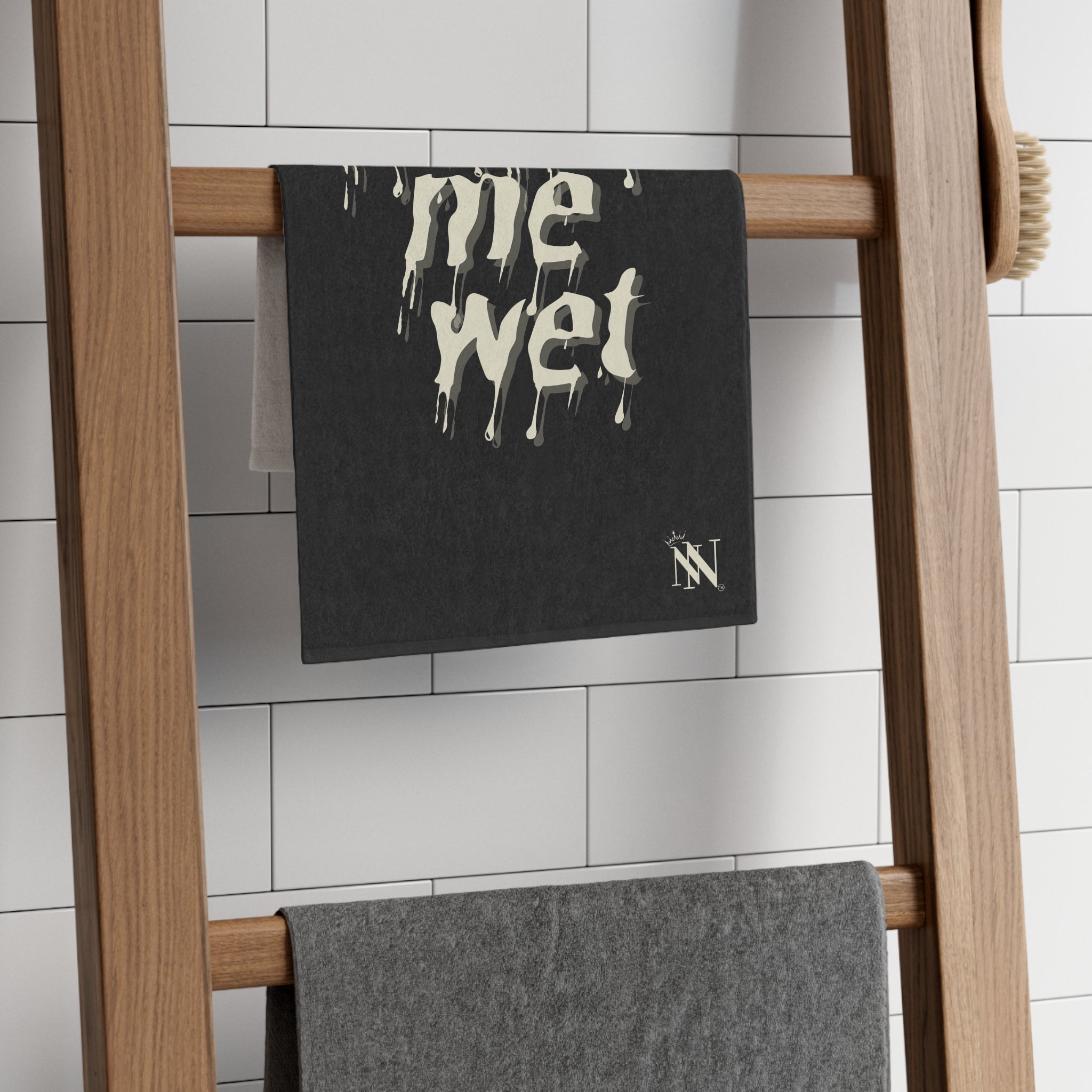 Make Me Wet Black | Mix & Match Soft Fun-Flirty Lovers’ Towels