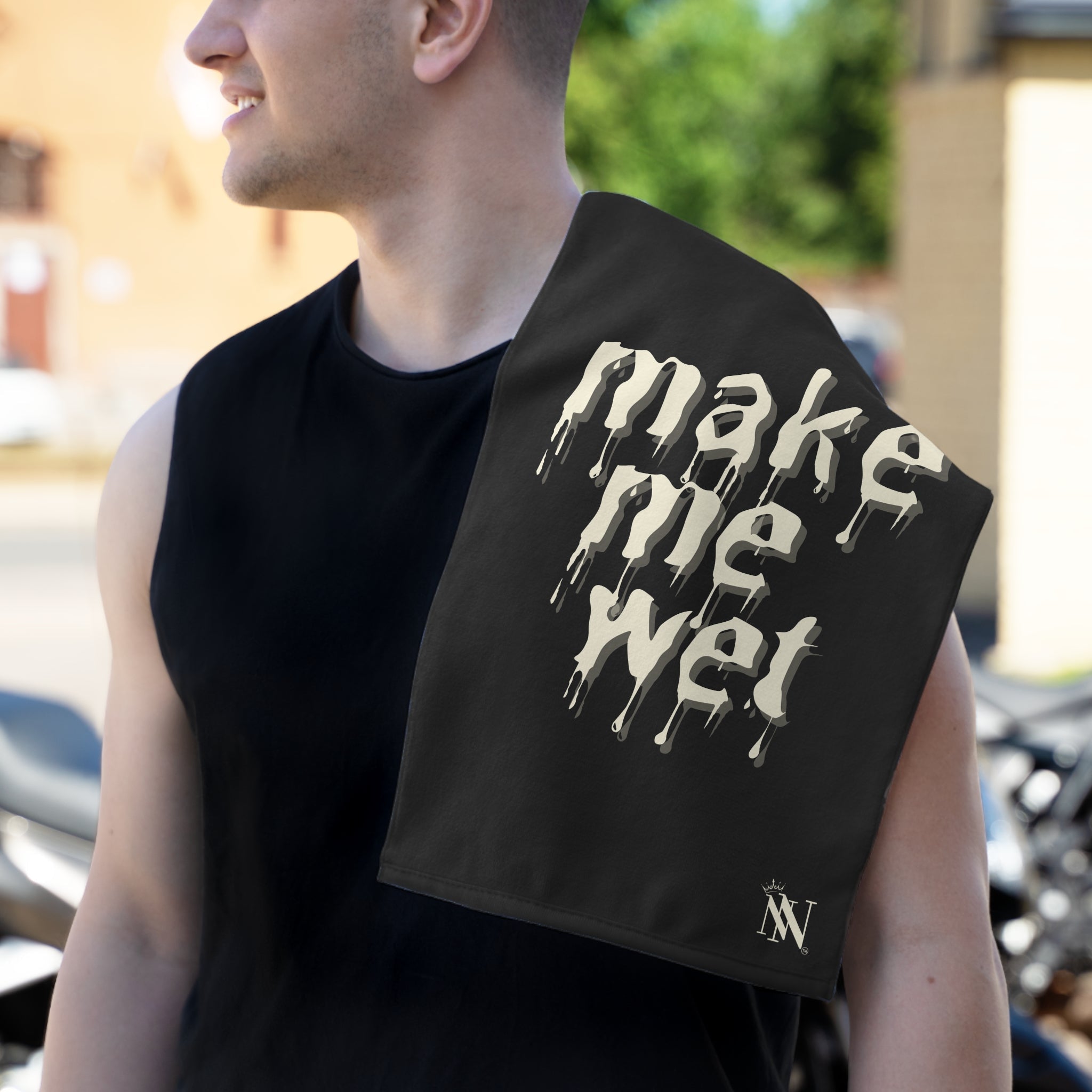 Make Me Wet Black | Mix & Match Soft Fun-Flirty Lovers’ Towels