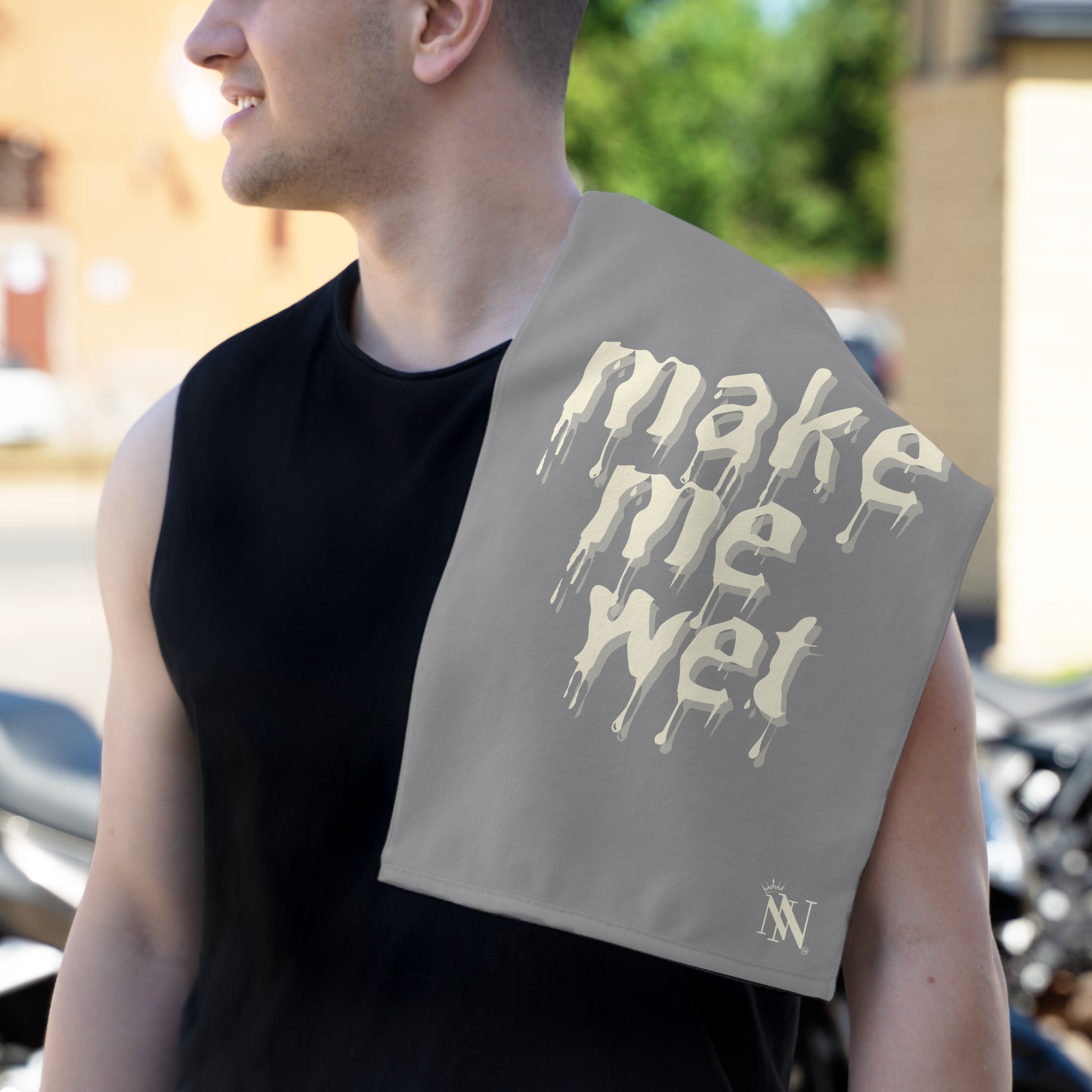 Make Me Wet Grey | Mix & Match Soft Fun-Flirty Lovers’ Towels