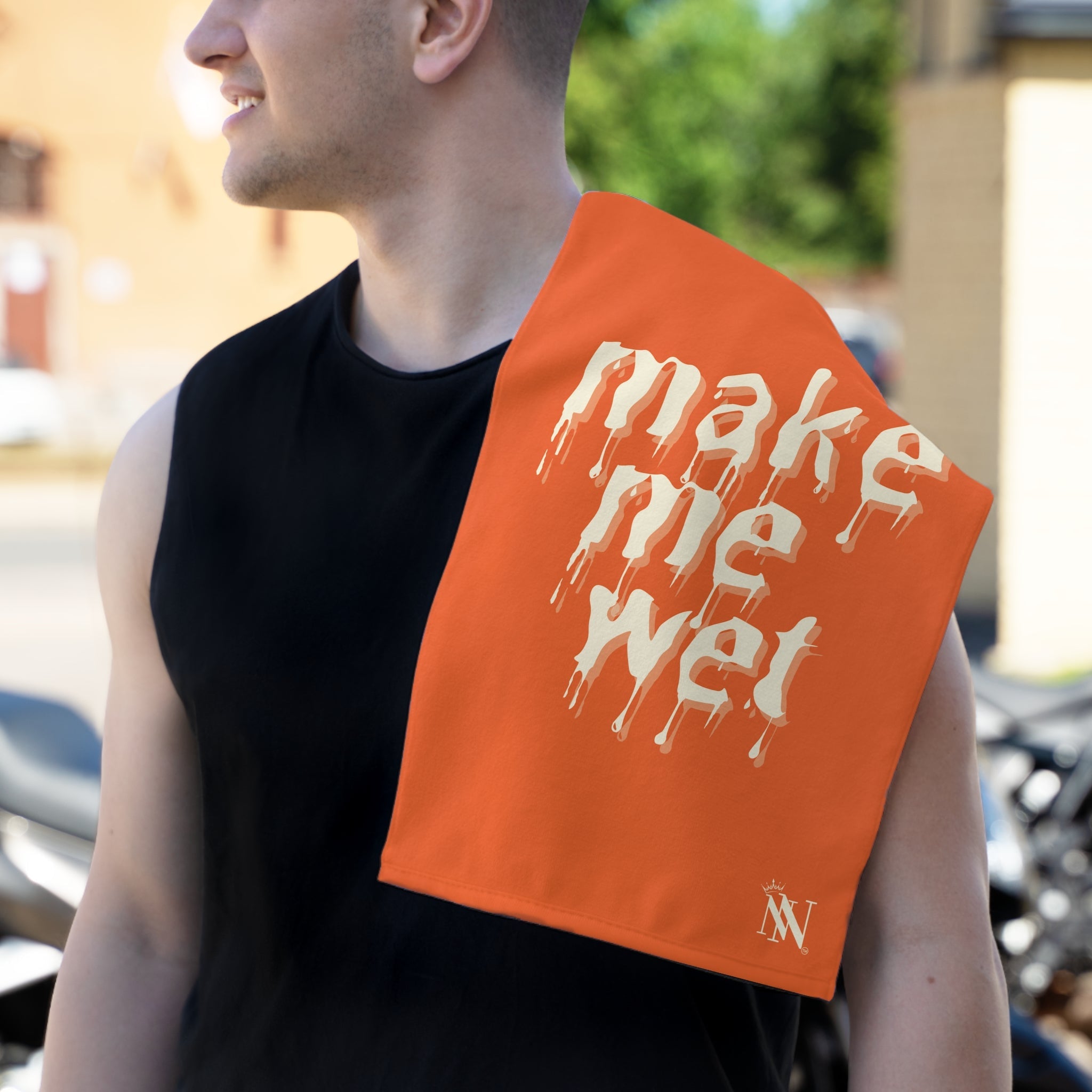Make Me Wet Orange | Mix & Match Soft Fun-Flirty Lovers’ Towels