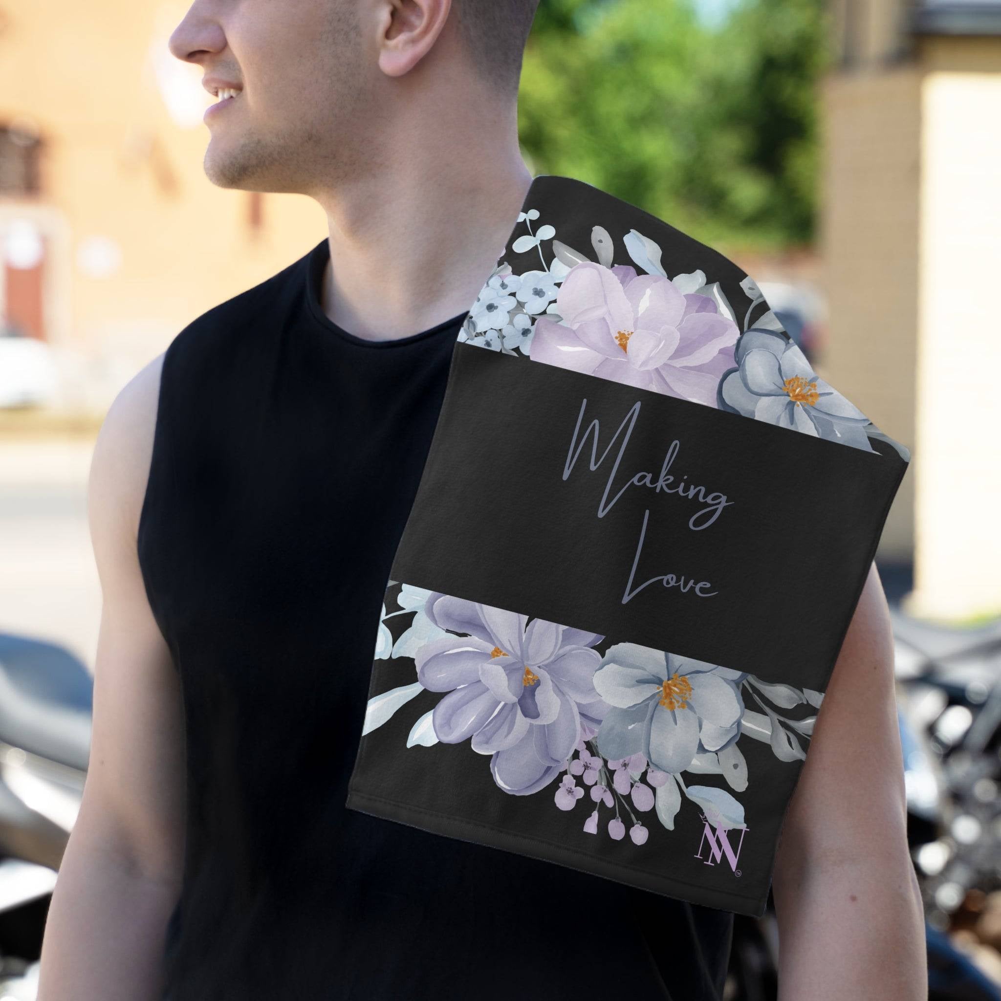 Making Love Floral Black Mix & Match Soft Fun-Flirty Lovers’ Towels